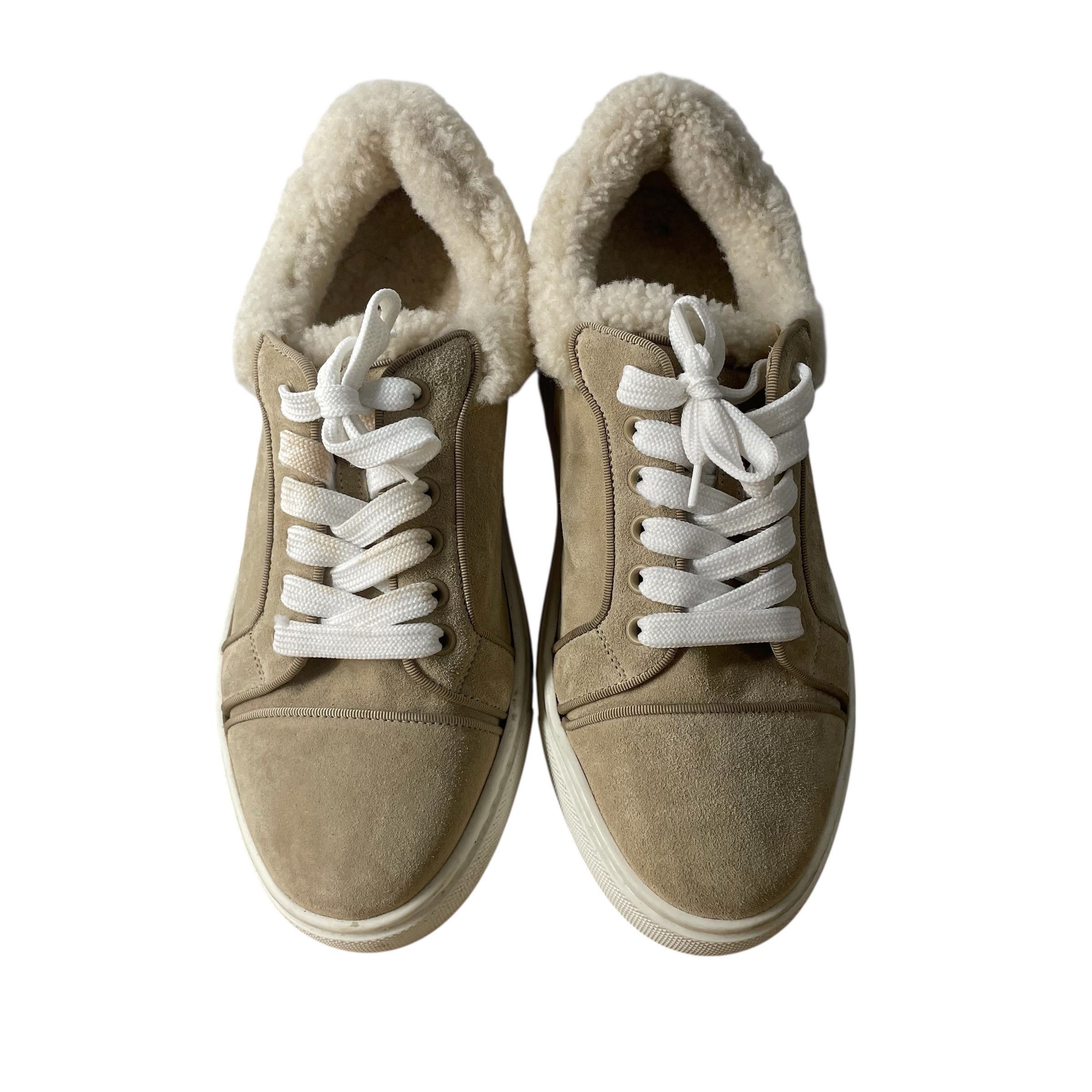 Christian Louboutin/Low-Sneakers/EU 39/Cotton/BEG/vierissima shearling view 3