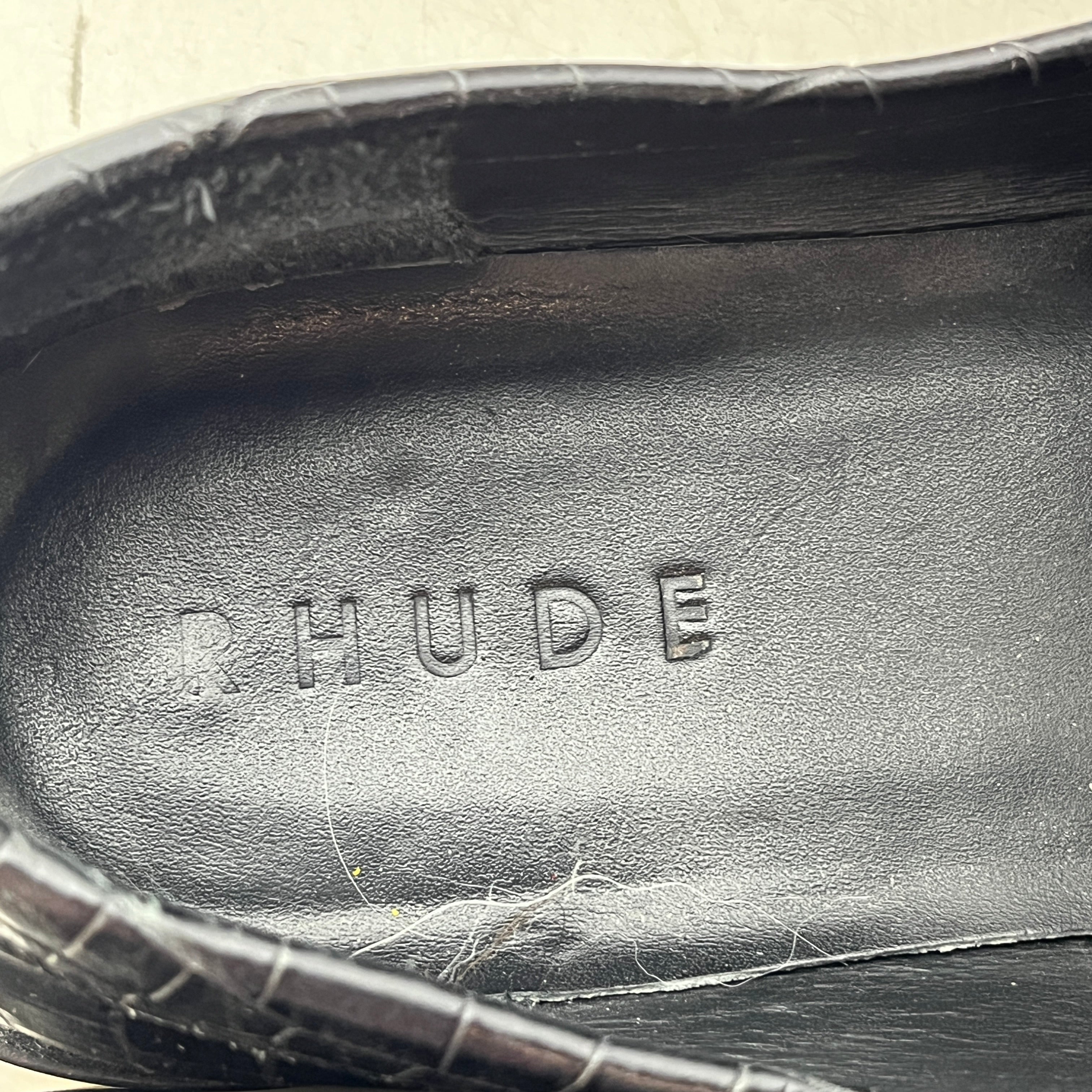 RHUDE/Loafers/US 13/Leather/BLK/CROC LEATHER view 4