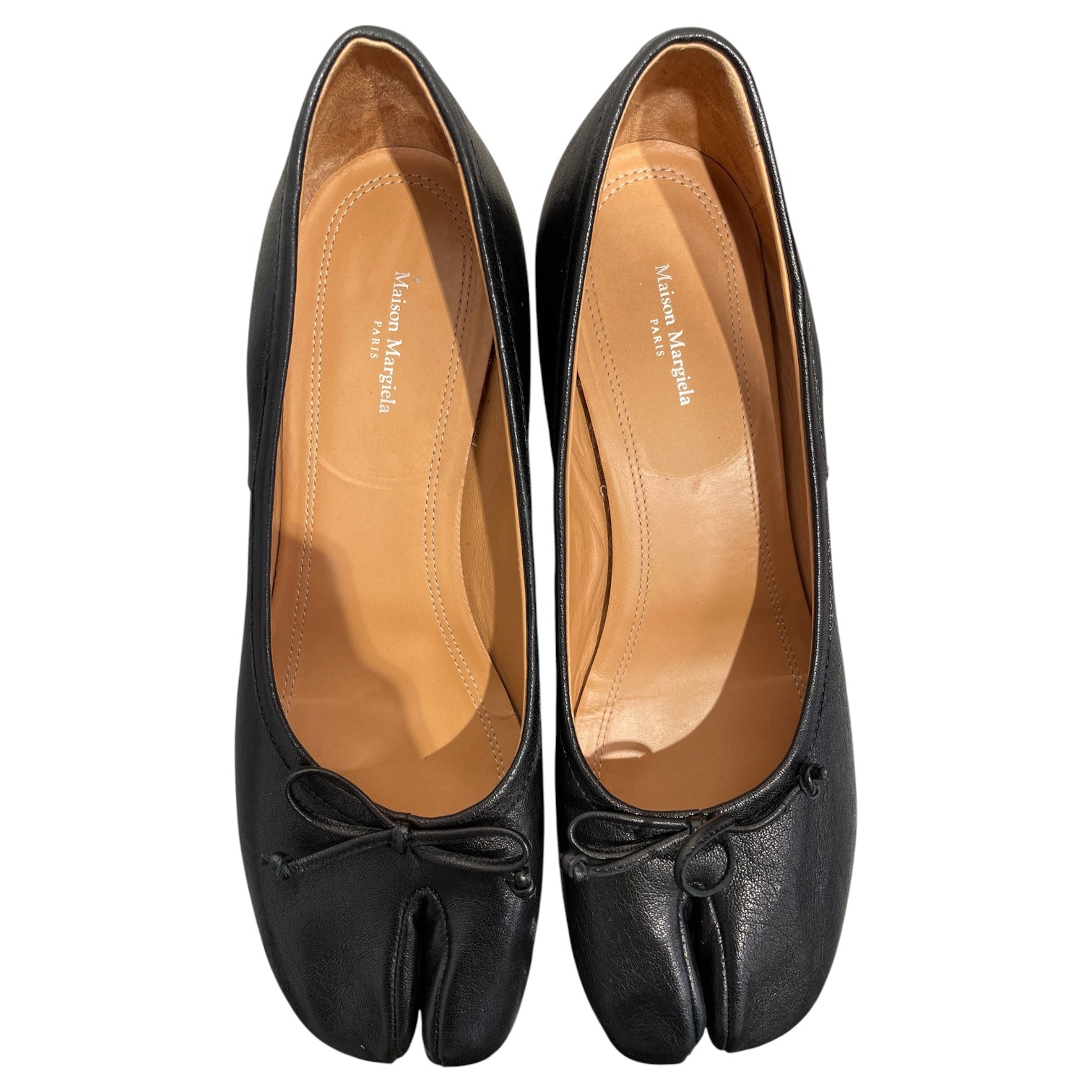Maison Margiela/Shoes/EU 39.5/Leather/BLK/BALLERINA TABI PUMP view 3