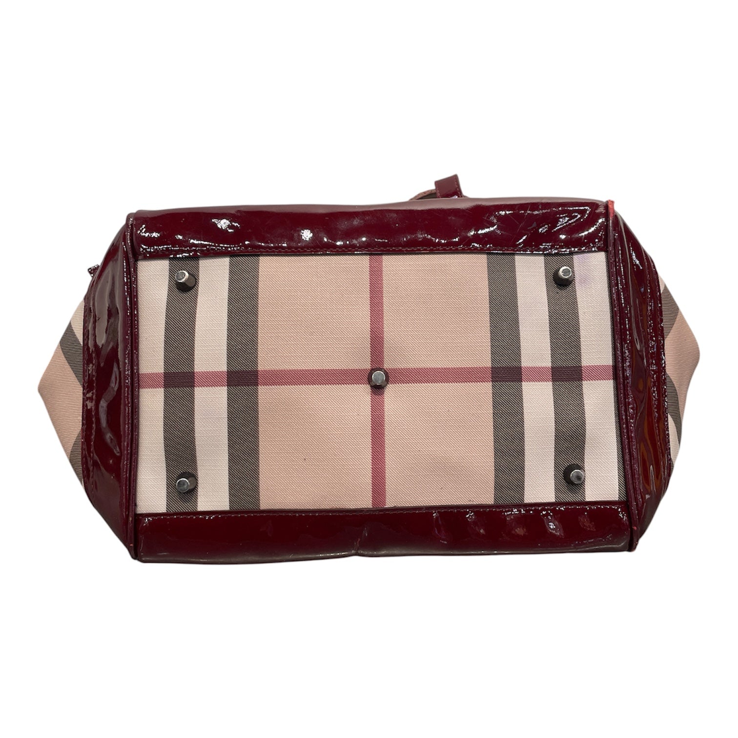 BURBERRY/Tote Bag/Plaid/Leather/RED/Canterbury Tote view 3