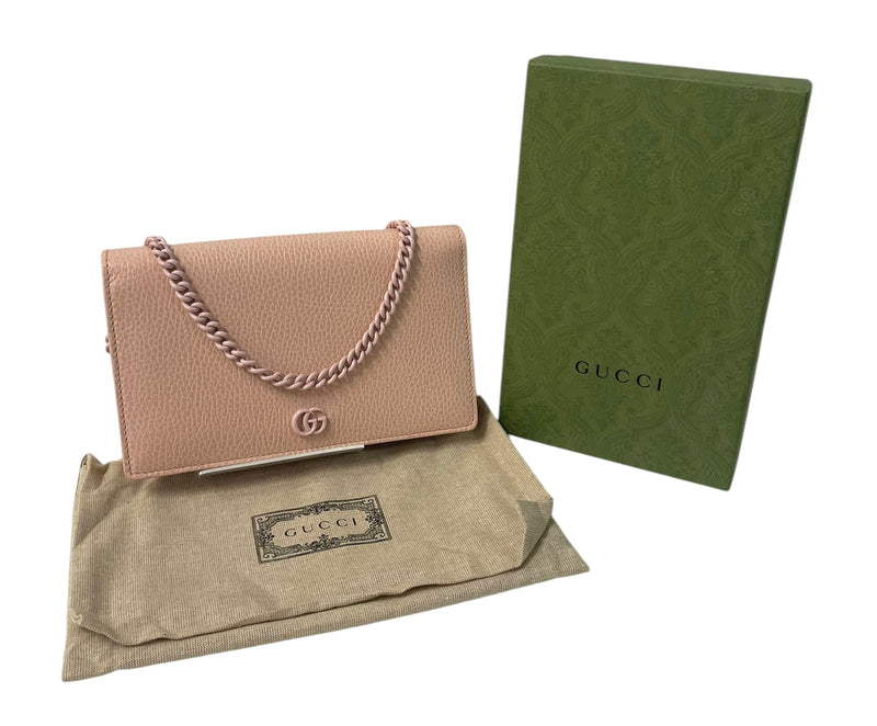 GUCCI/Cross Body Bag/Leather/PNK/PINK CHAIN 49785 493075