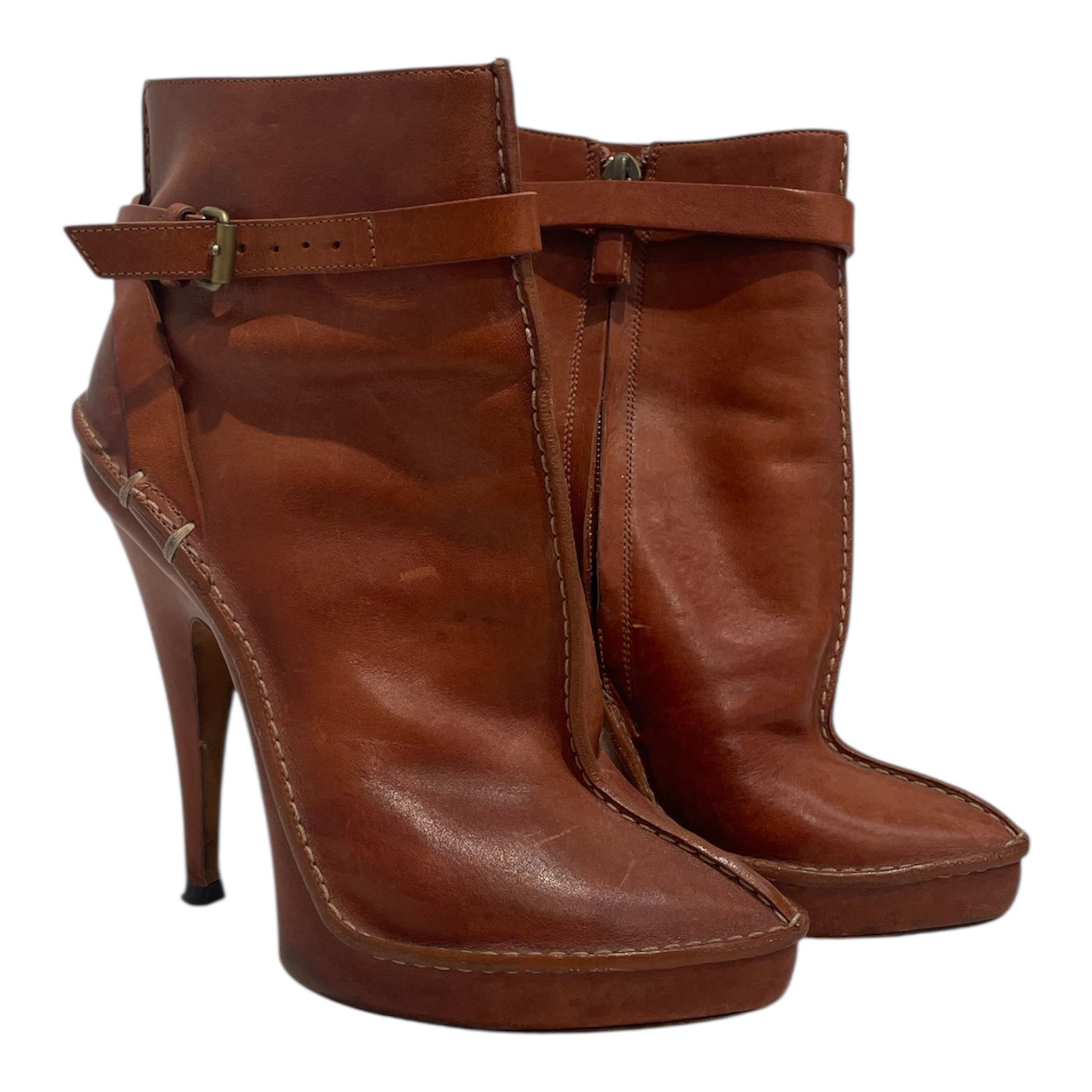 GIVENCHY/Ankle Boots/Leather/BRW/Congac Booties view 1