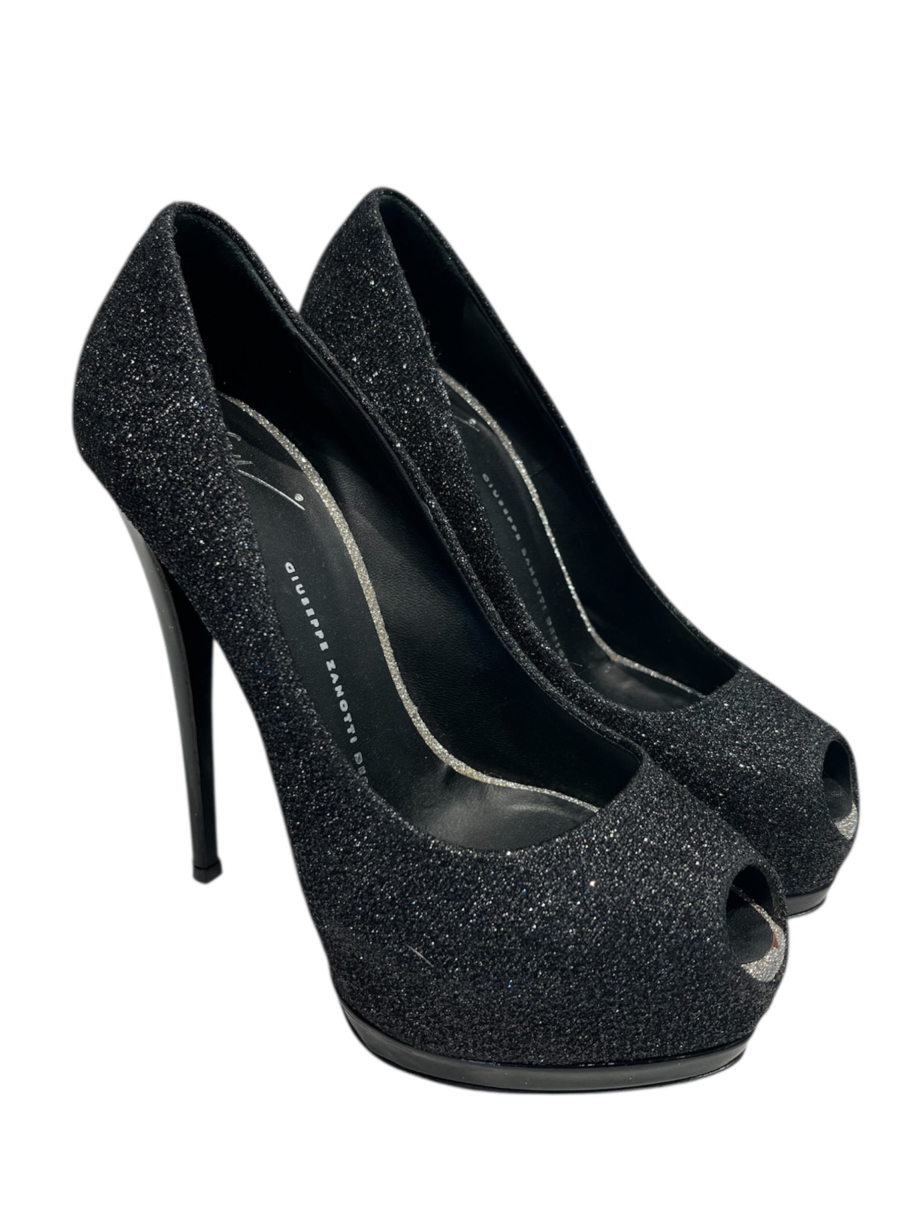GIUSEPPE ZANOTTI DESIGN/Heels/US 8/Cotton/BLK/SPARKLY HEELS view 1