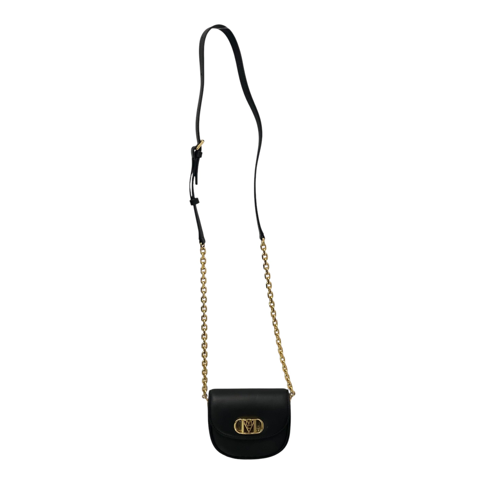 MCM/Cross Body Bag/Leather/BLK/gold mcm logo