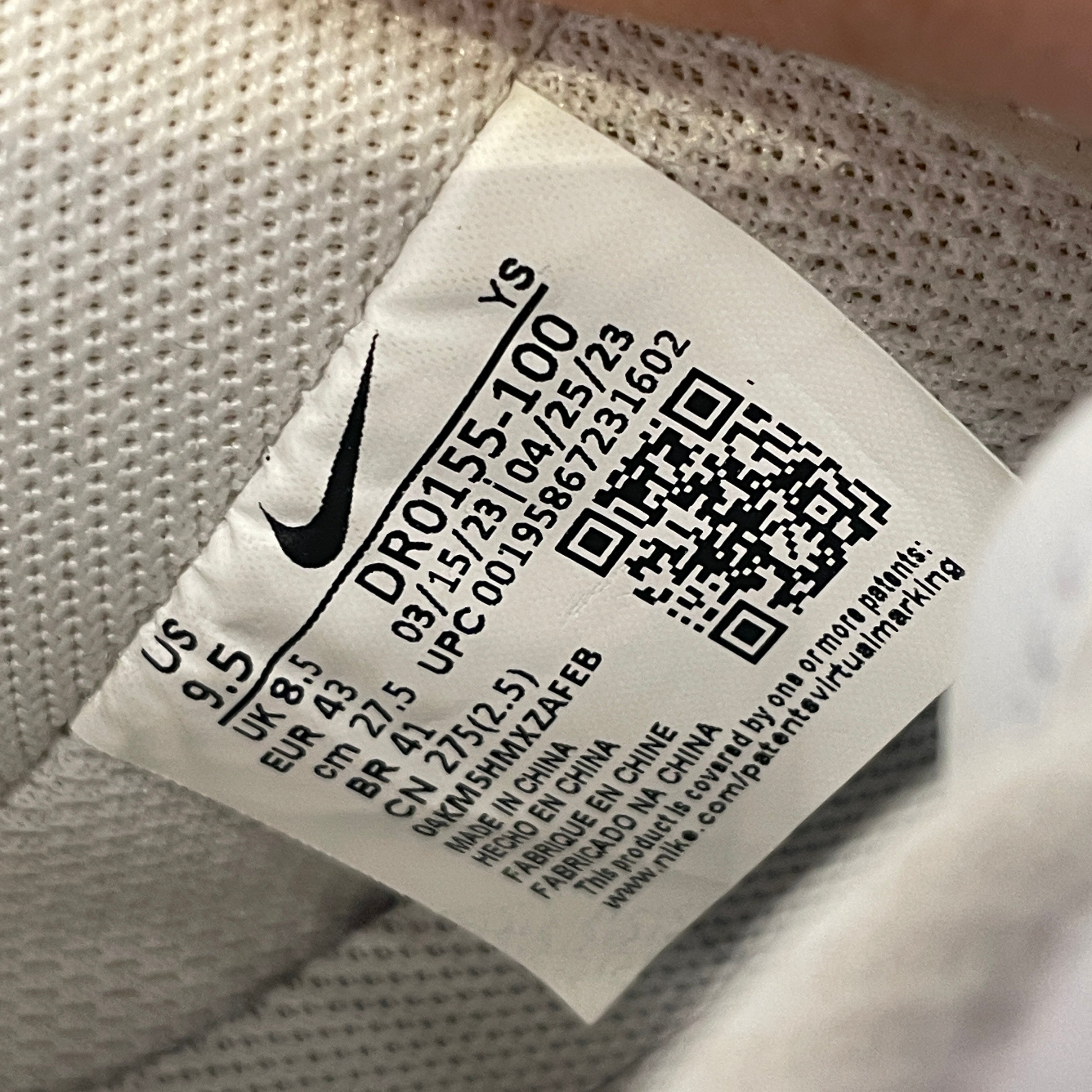NIKE/Low-Sneakers/US 9.5/Leather/WHT/DR0155-100 view 4