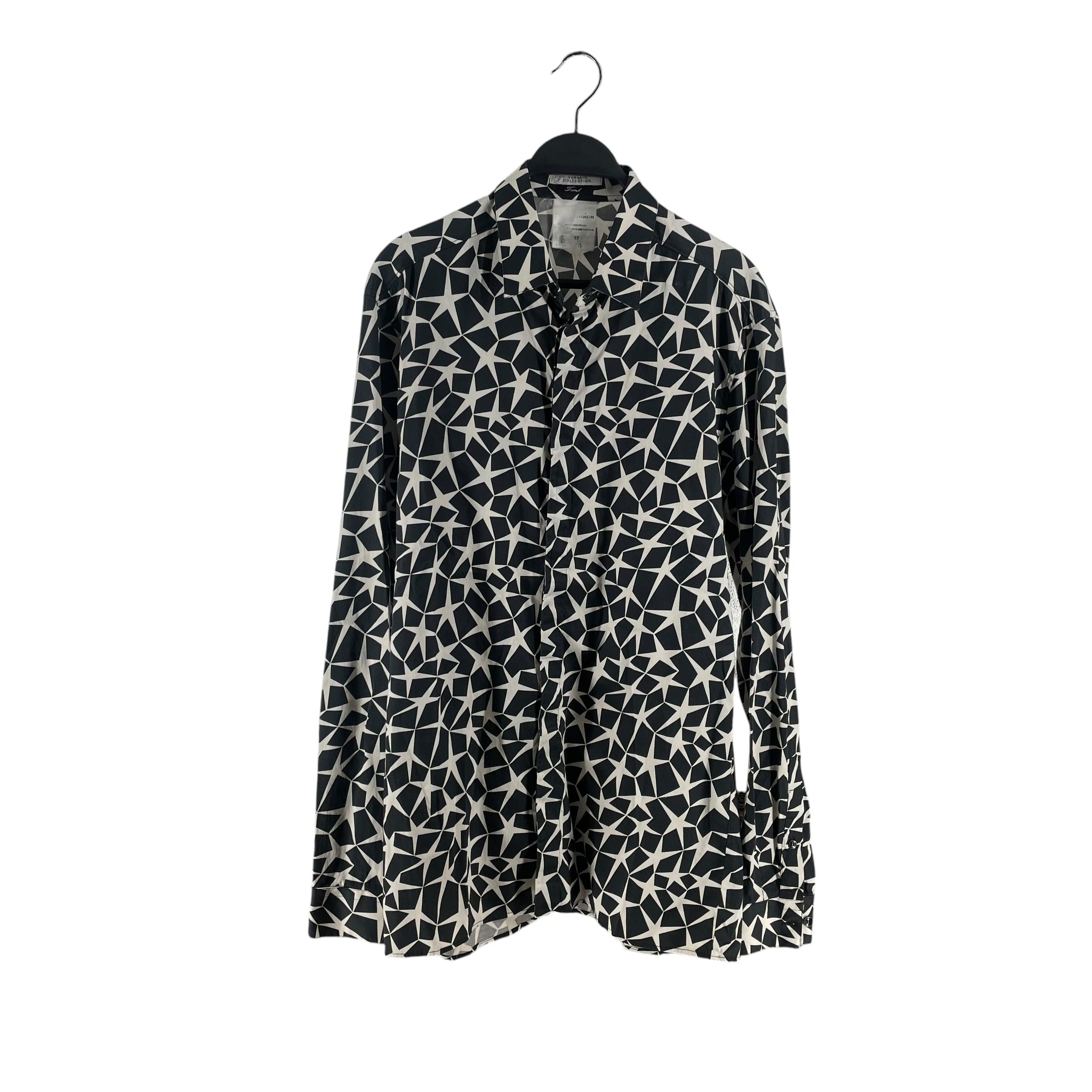VERSACE/LS Shirt/15.5/Cotton/BLK/All Over Print/STAR PATTERN AOP VERSACE COL. view 1