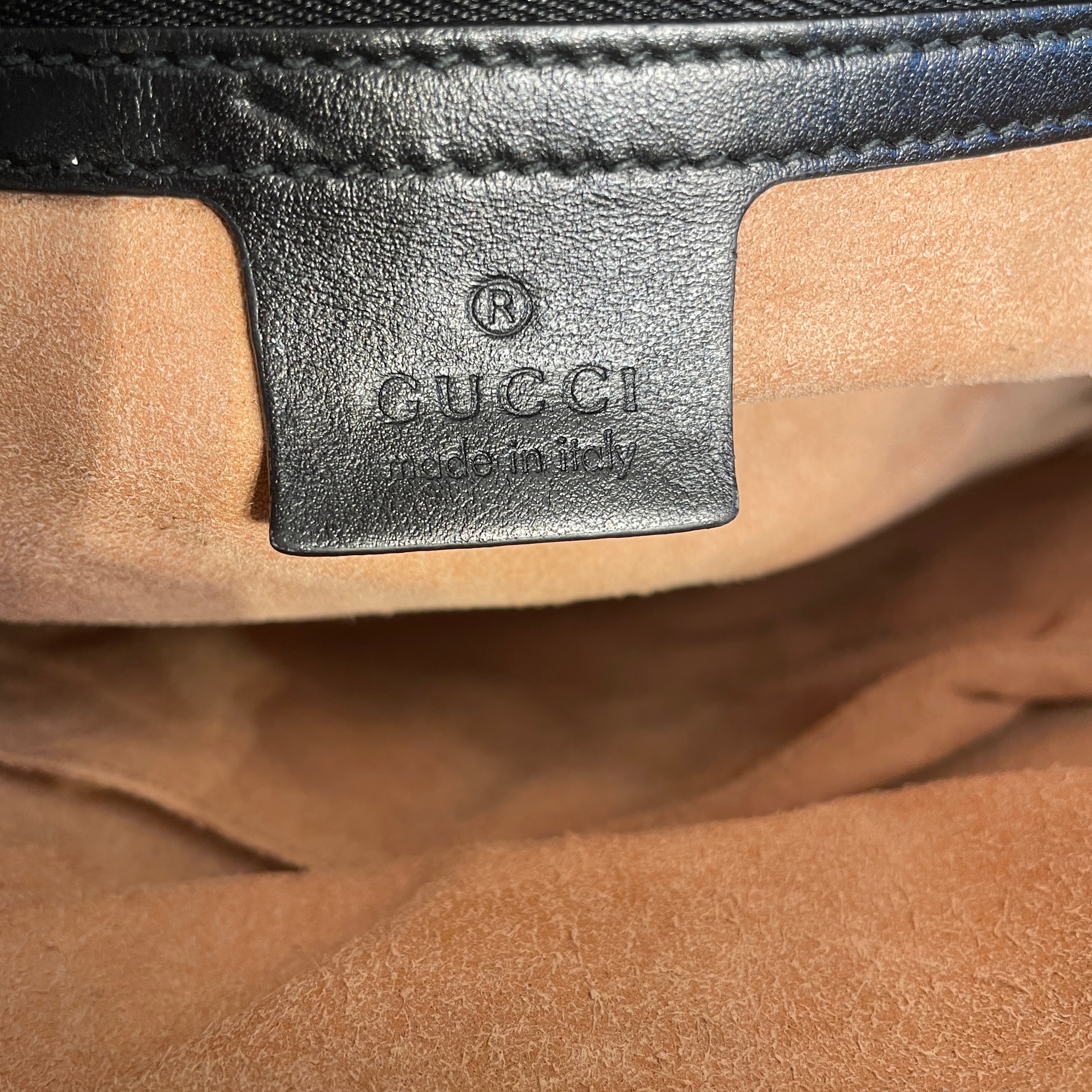 GUCCI/Cross Body Bag/Leather/BLK/GG MARMONT view 6