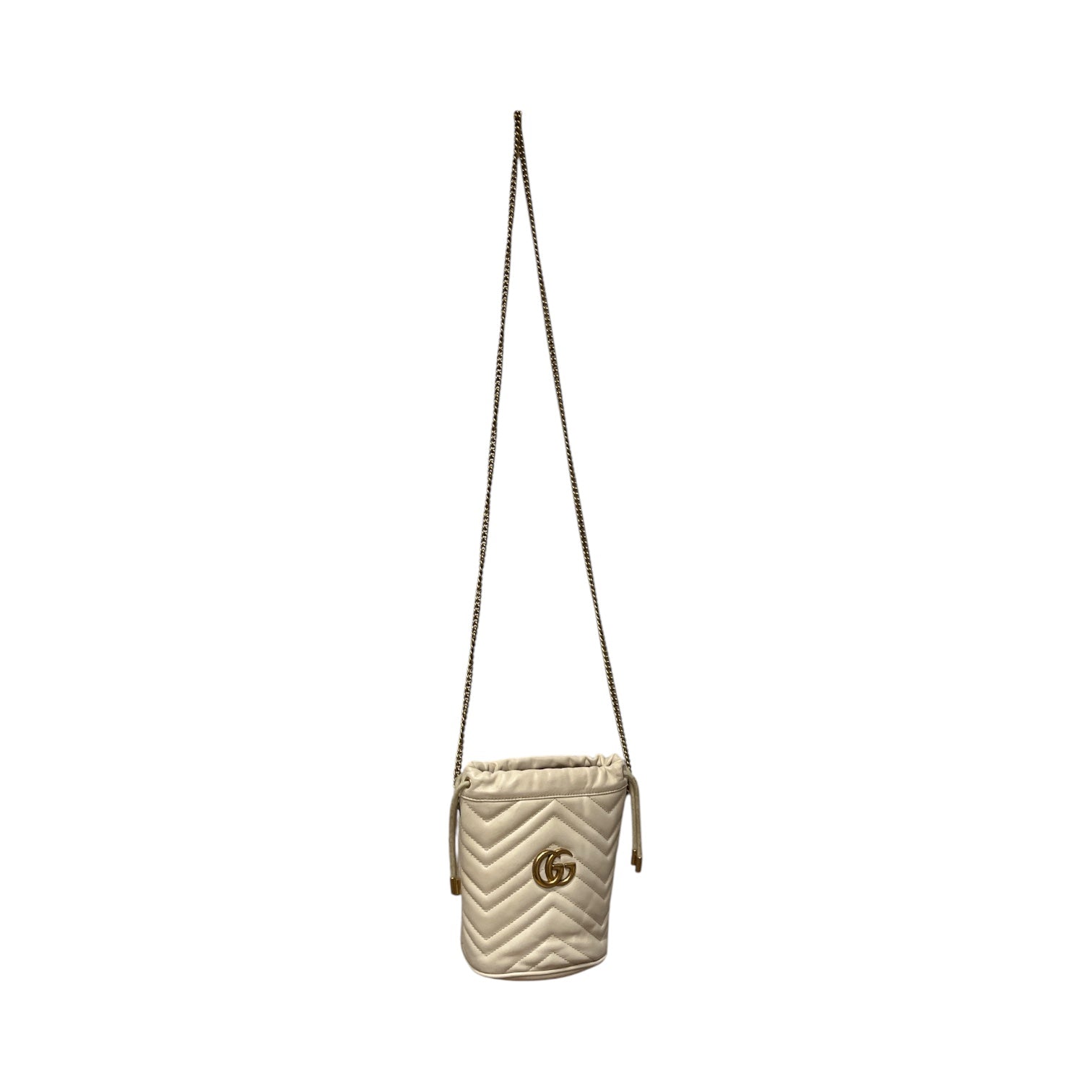 GUCCI/Cross Body Bag/Leather/CRM/mini marmont bucket view 1