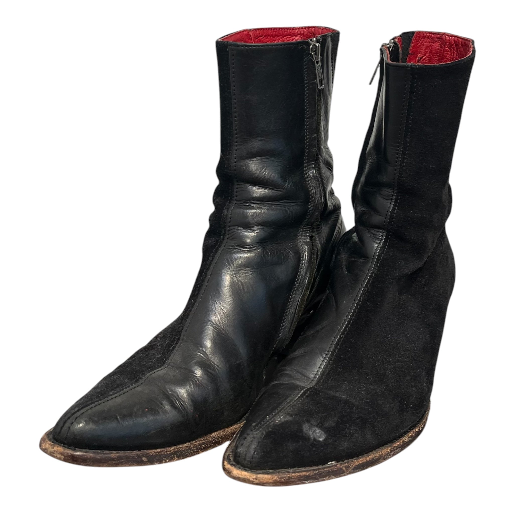 FRYE/Boots/US 10/Leather/BLK/2 TONE SUEDE POINTED TOE REDIN view 4