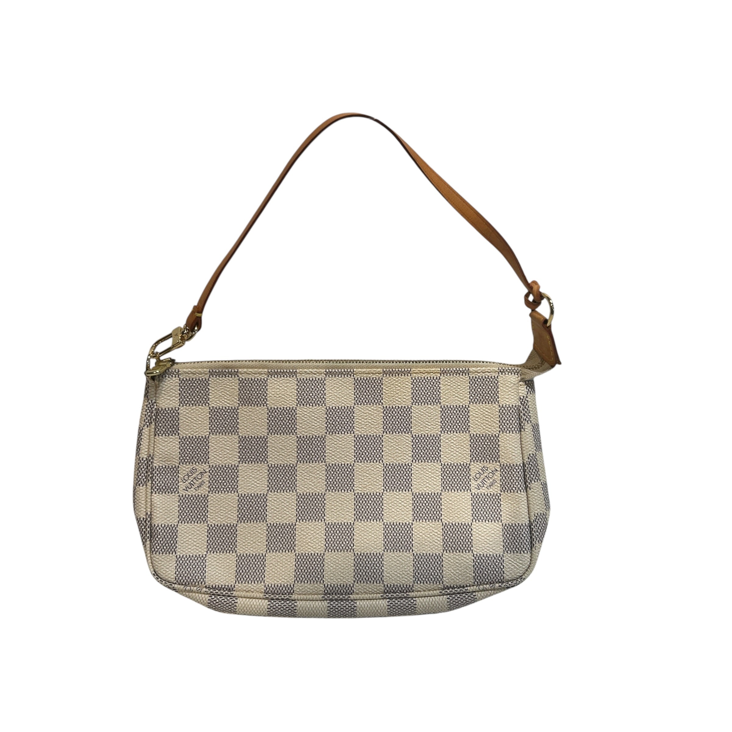 LOUIS VUITTON/Bag/Glen Check/Leather/CRM/damier pochette view 1