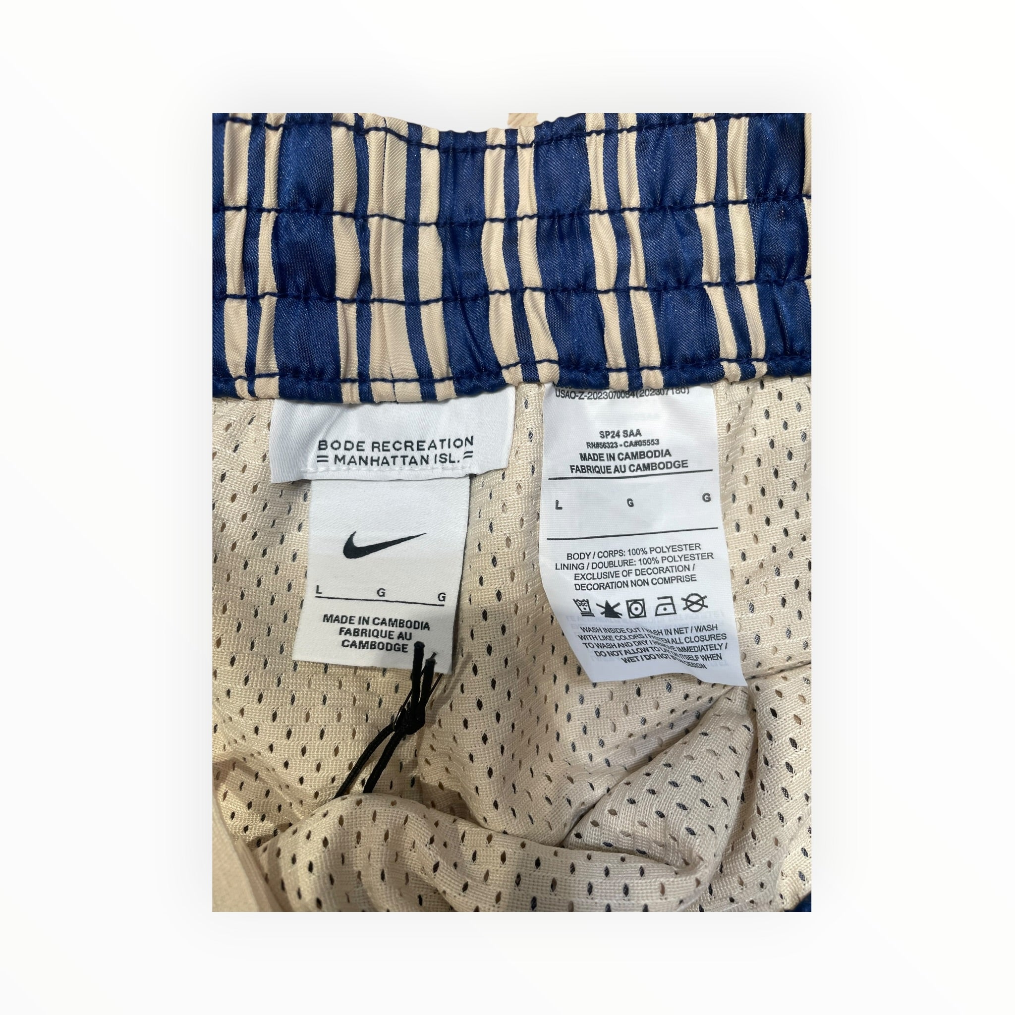 BODE/Straight Pants/L/Polyester/BLU/Stripe/Nike Collab view 3
