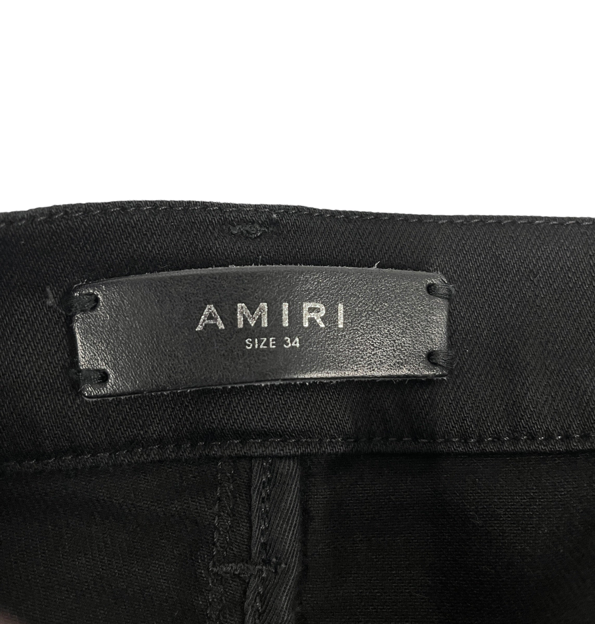 AMIRI/Skinny Pants/34/Cotton/BLK/Distressed/MX1 Leather Patches view 3