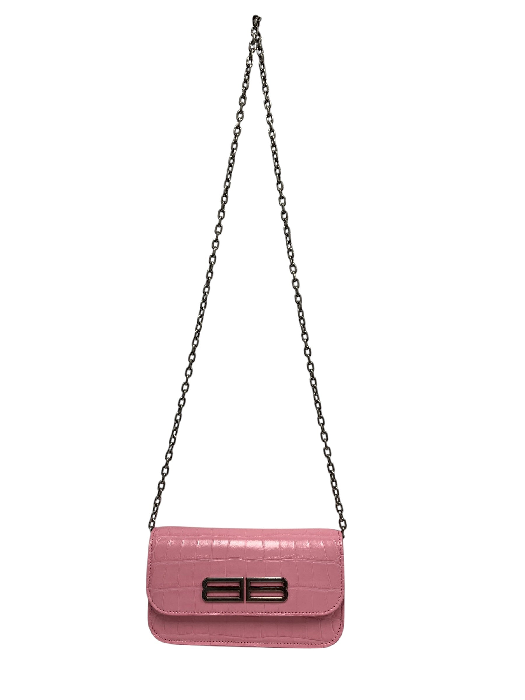 BALENCIAGA/Wallet/Cowhide/PNK/Gossip CrocEmbossed Leather view 2
