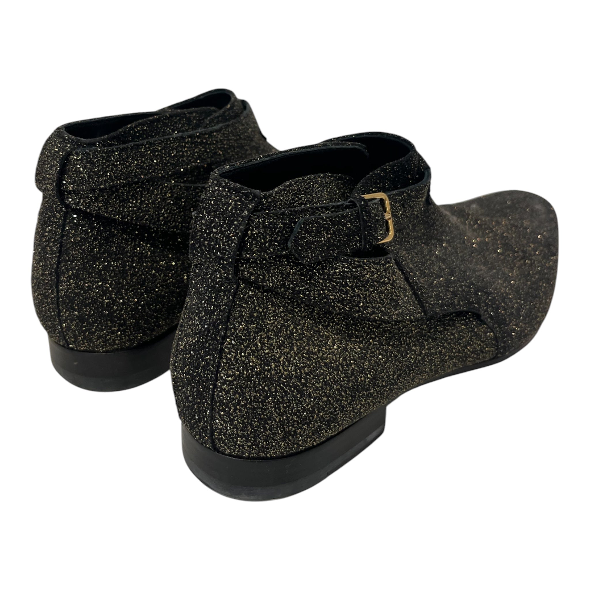 SAINT LAURENT/Boots/EU 39/Glitter/BLK/WA315166 GOLD GLITTER BOOTS view 2