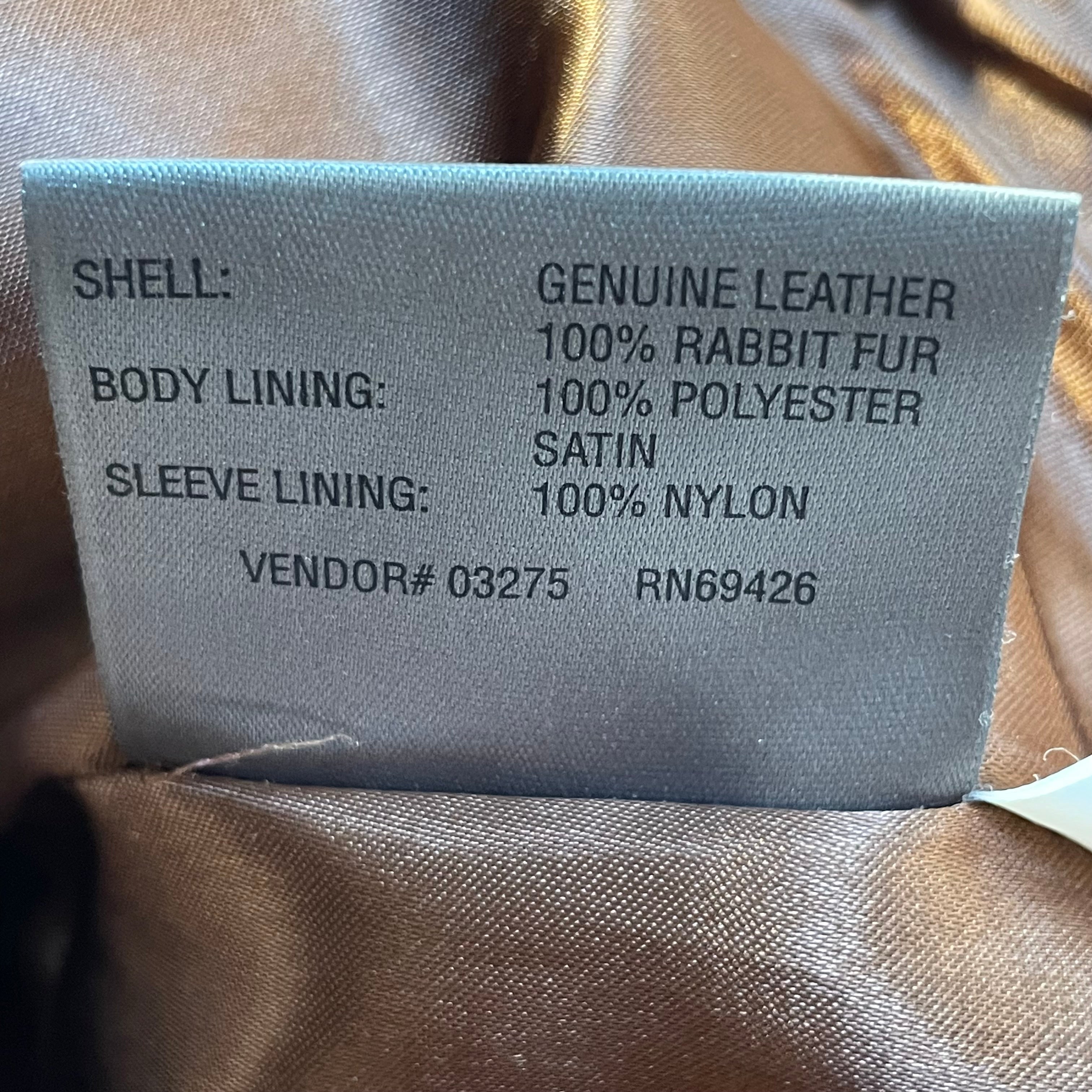 Vintage/Jacket/FREE/Leather/CML/rabbit skin/brass hardware/lea view 3