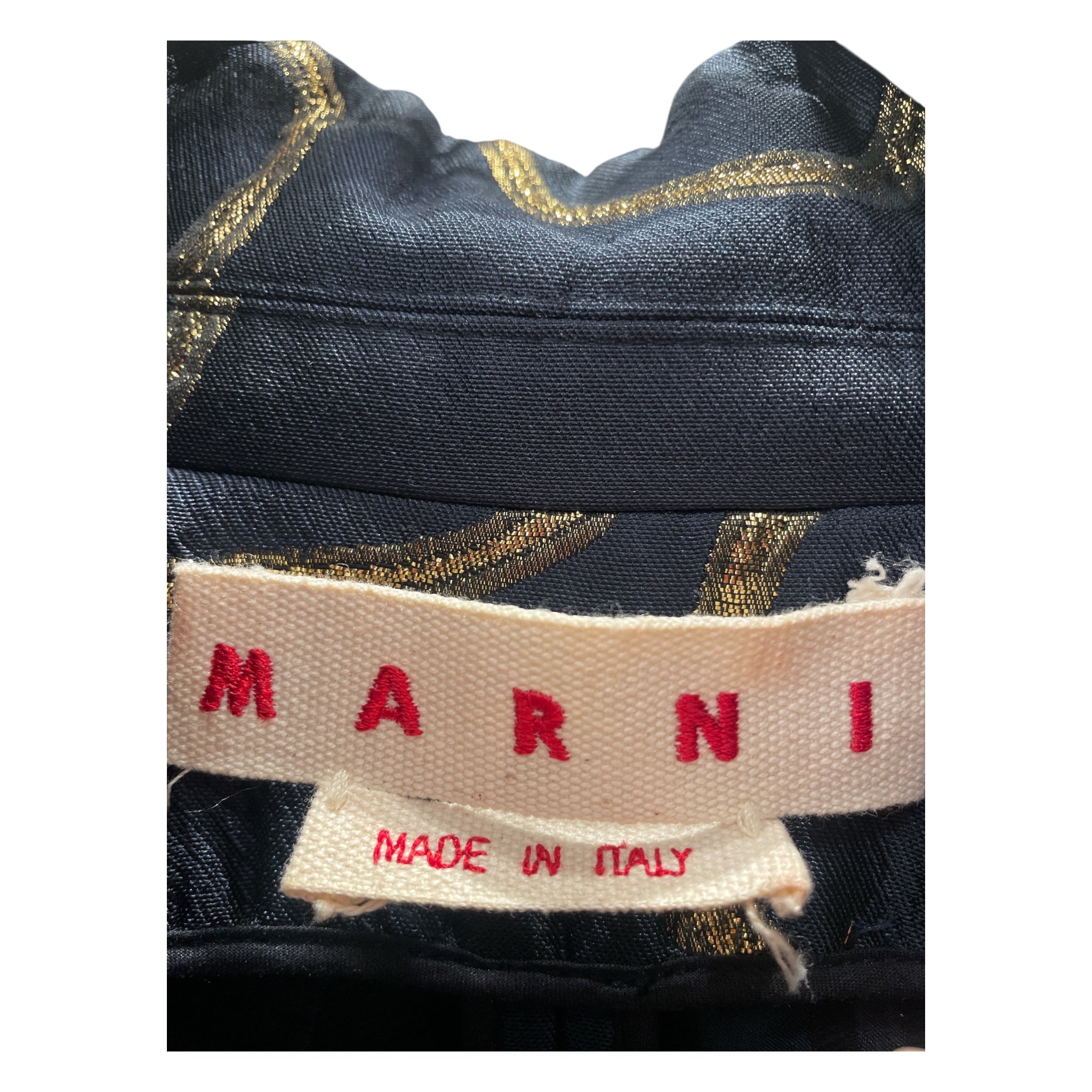 MARNI/Coat/38/Floral Pattern/NVY/metallic jacquard embellished view 3