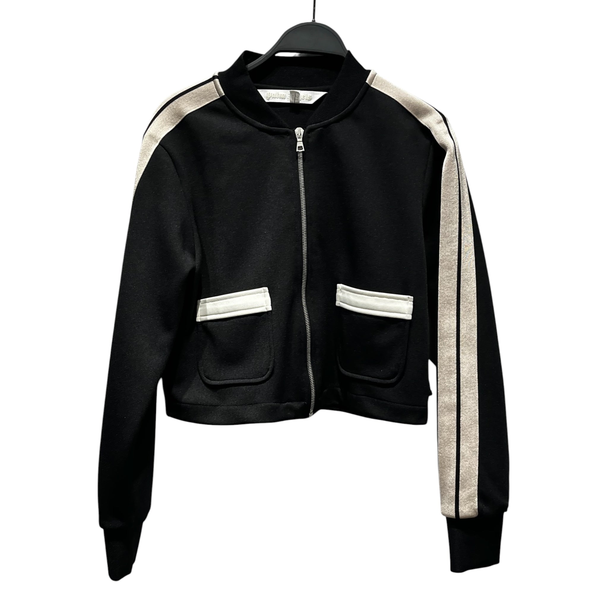 Palm Angels/Jacket/M/Stripe/Cotton/BLK/CROPPED TRACK JKT view 1