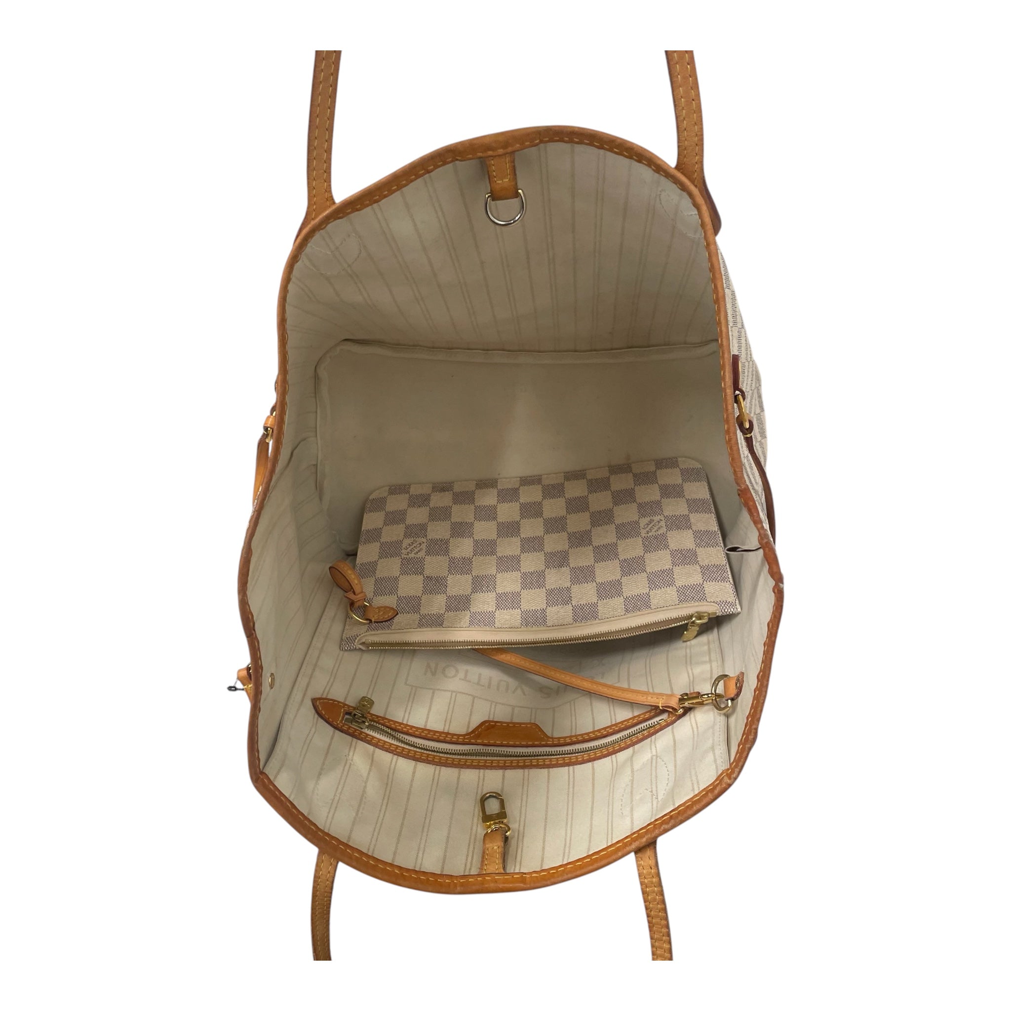LOUIS VUITTON/Tote Bag/All Over Print/Leather/CRM/AZUR NEVERFULL view 4