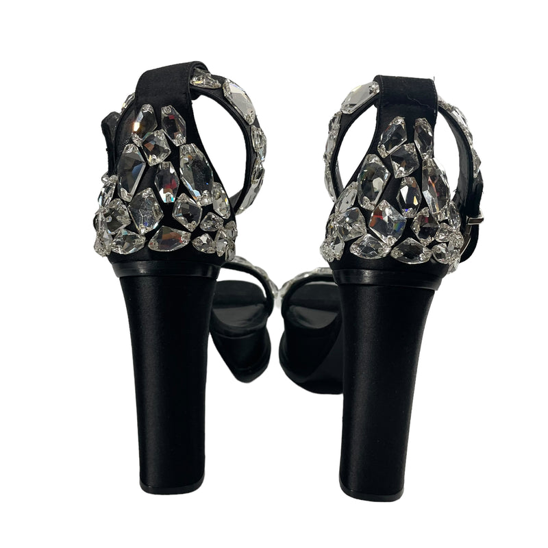 Alexander McQueen/Heels/EU 39/Leather/BLK/JEWELS