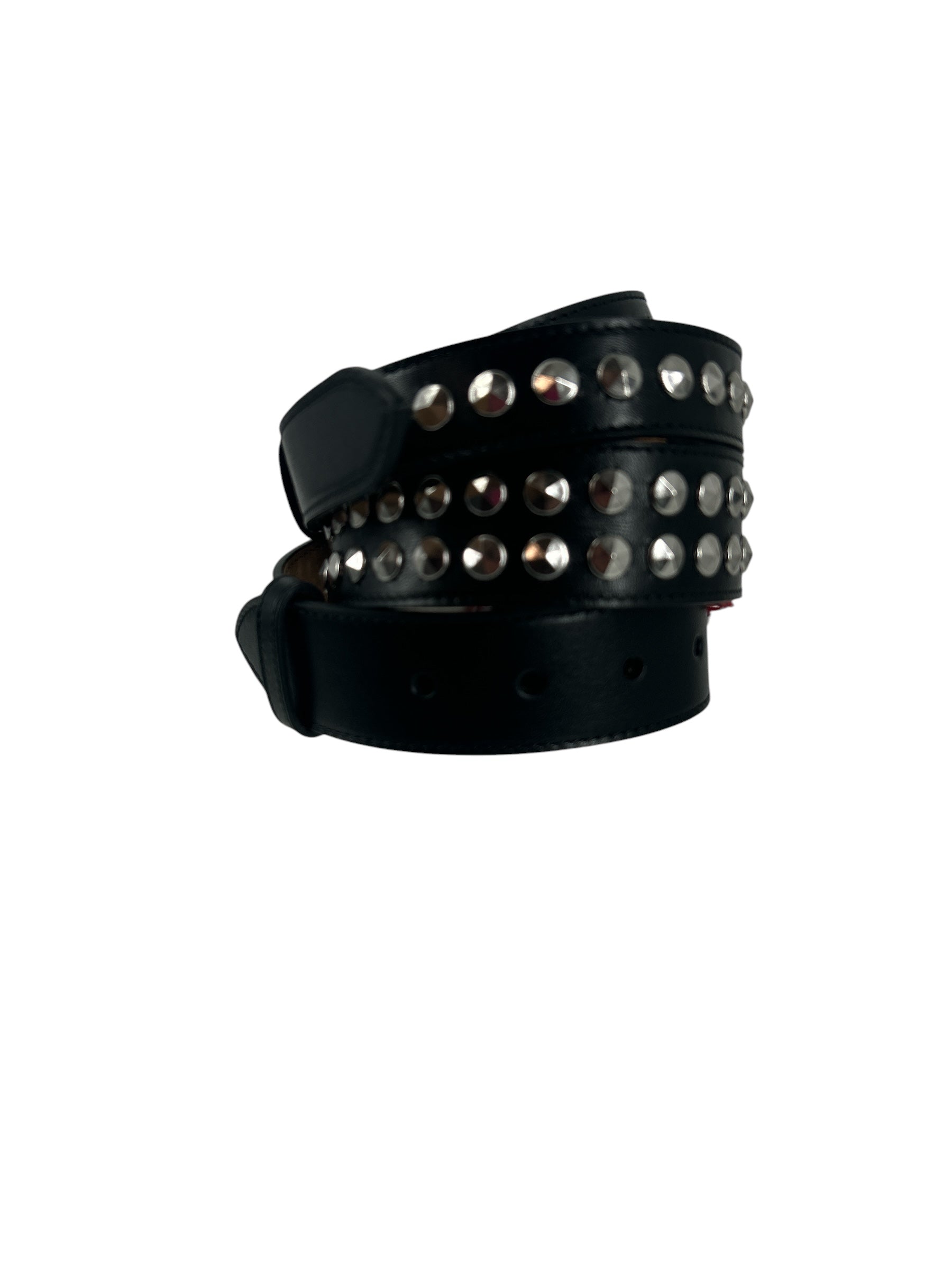 Alexander McQueen/Belt/Leather/BLK/L's/DOUBLE STUDDED BELT SLVR view 2
