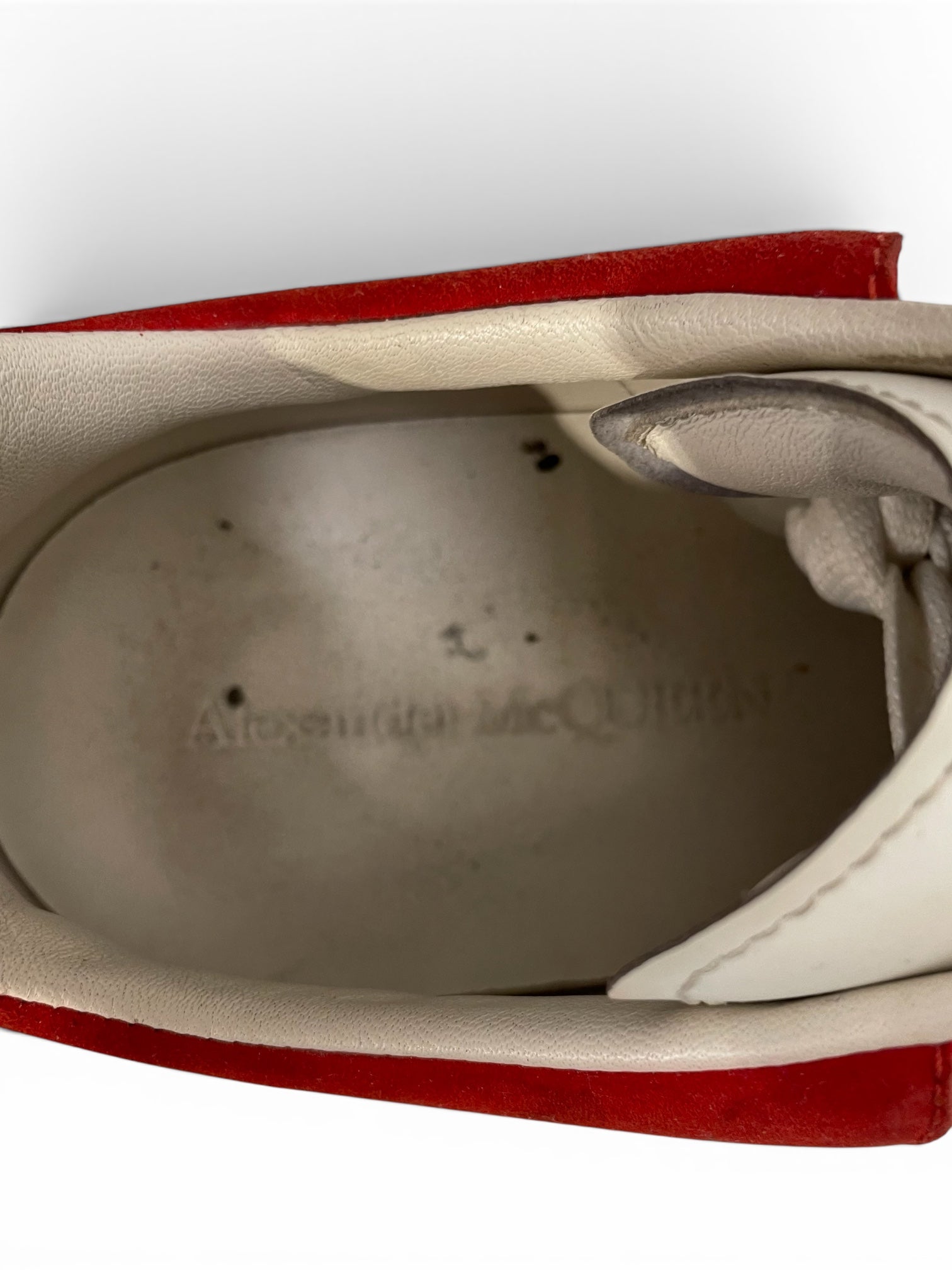 Alexander McQueen/Low-Sneakers/EU 44/Leather/WHT/red heel view 7