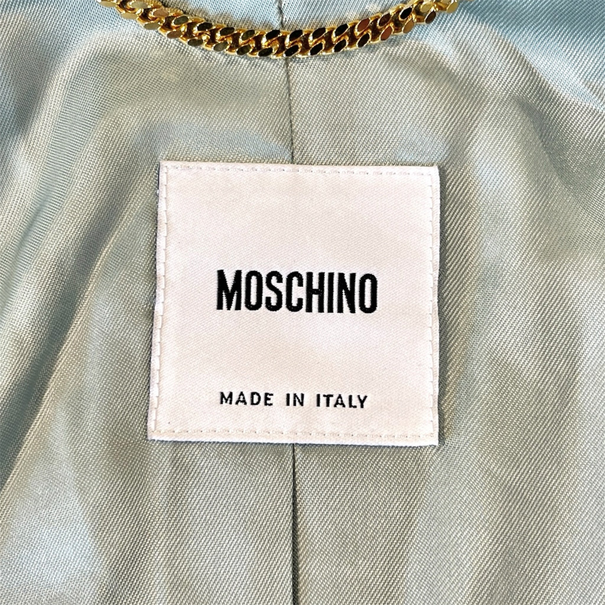 MOSCHINO/Jacket/M/Cotton/BLU/GOLD CHAIN NEAR LOGO view 3