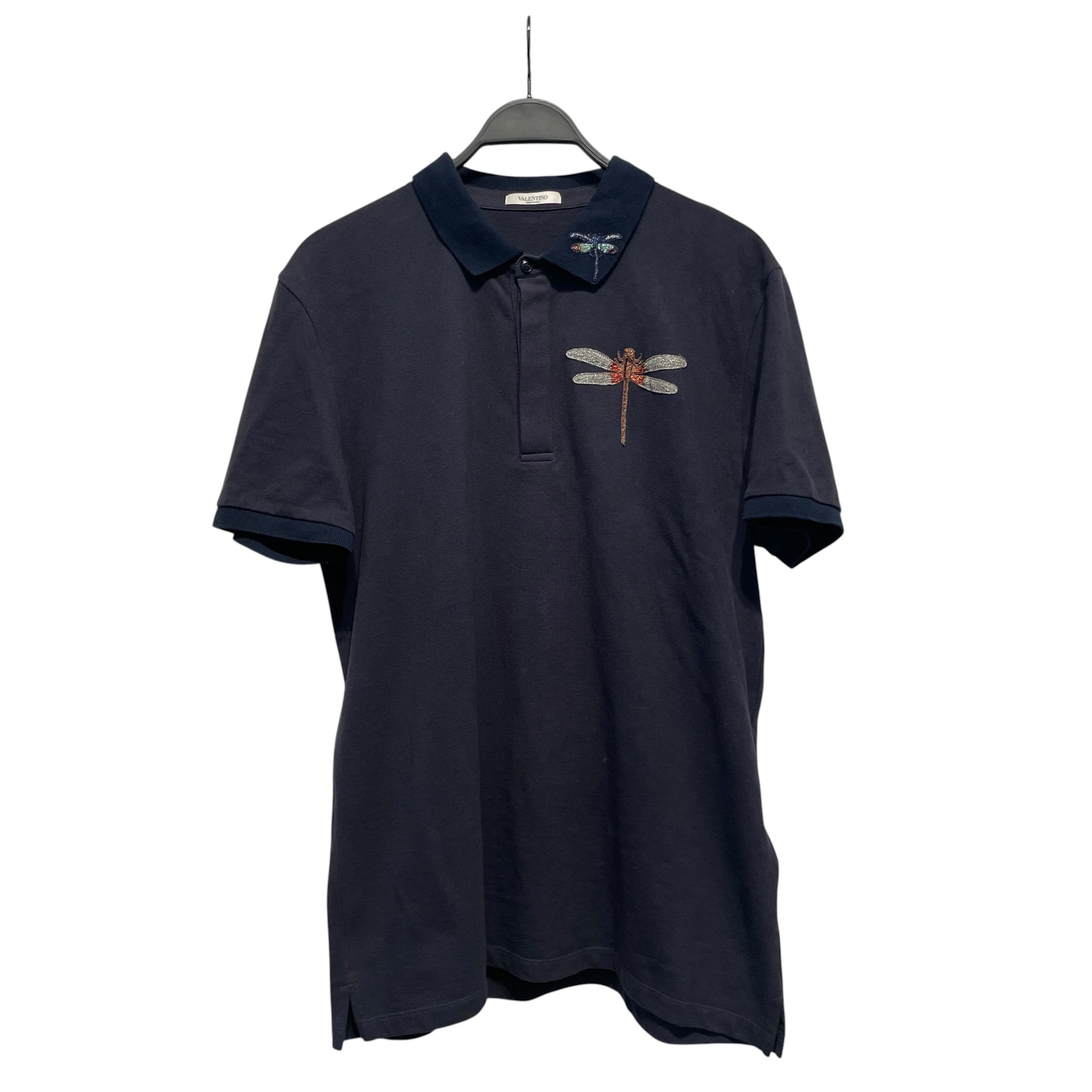 VALENTINO/Polo Shirt/XL/Cotton/NVY/Graphic/dragonfly view 1