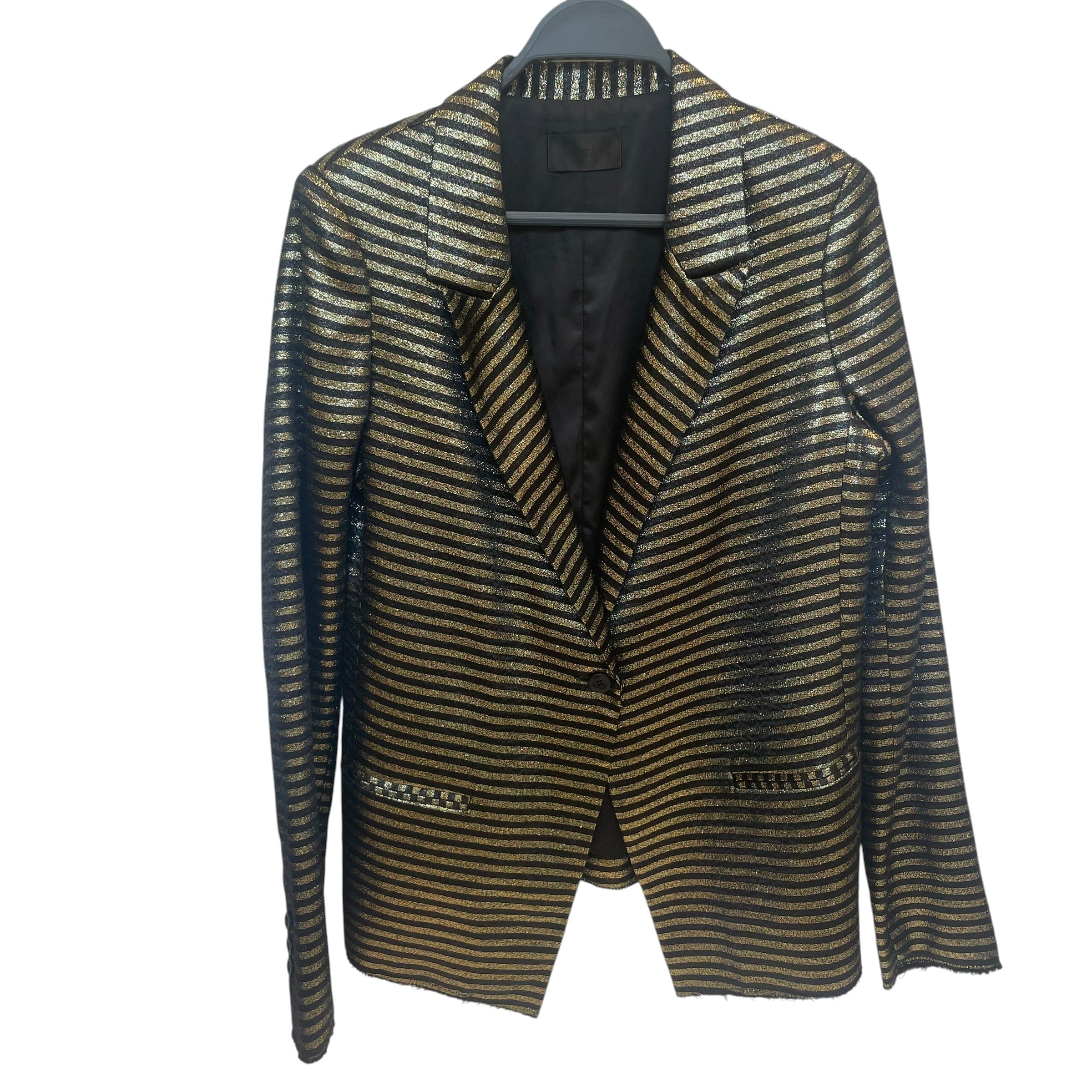 RtA/Jacket/S/Stripe/Polyester/BLK/r+a gold striped jacket view 1