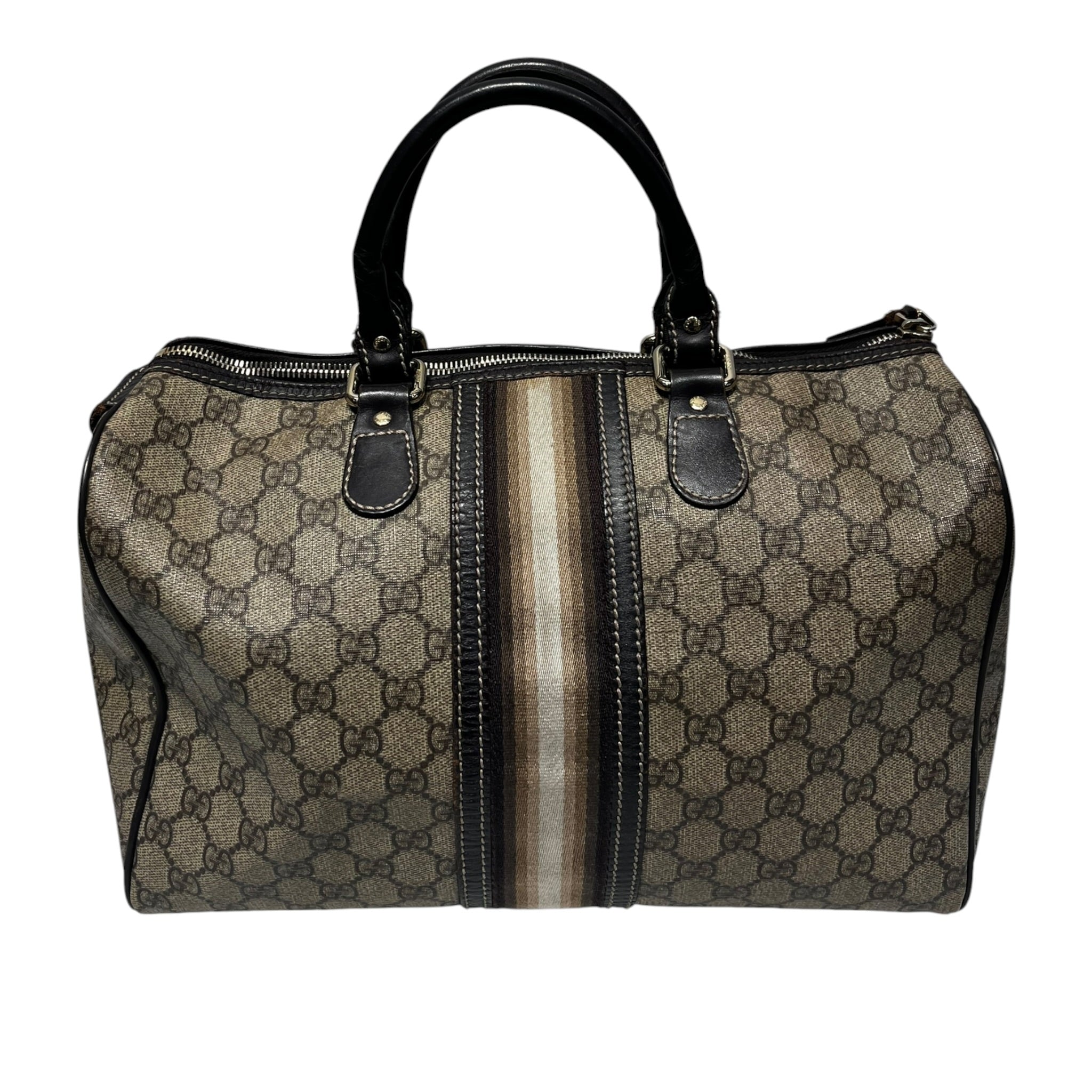 GUCCI/Boston Bag/Monogram/Leather/BRW/Stripe view 1