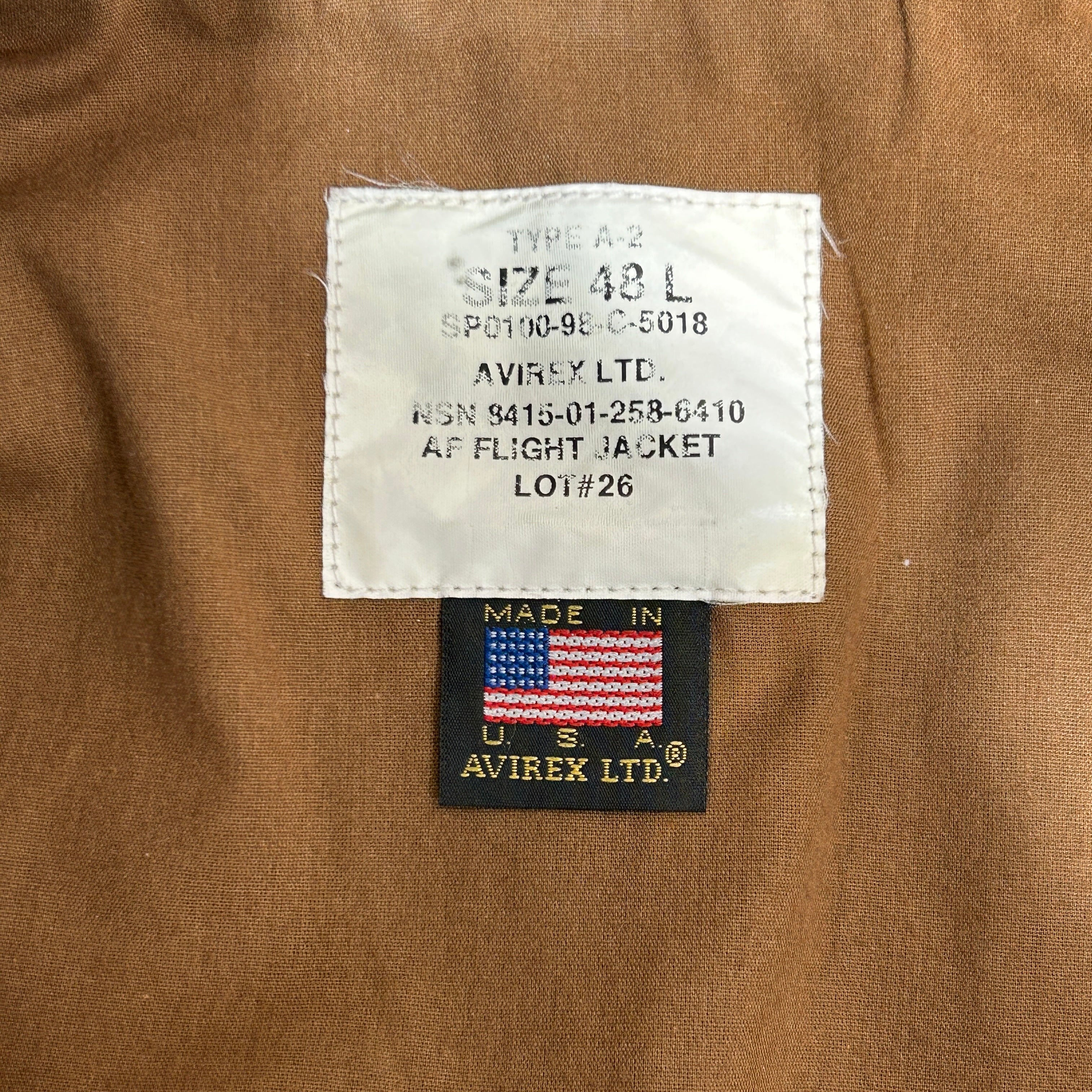 AVIREX/Leather Jkt/L/Leather/BRW/Zip-Up Leather Jacket view 3