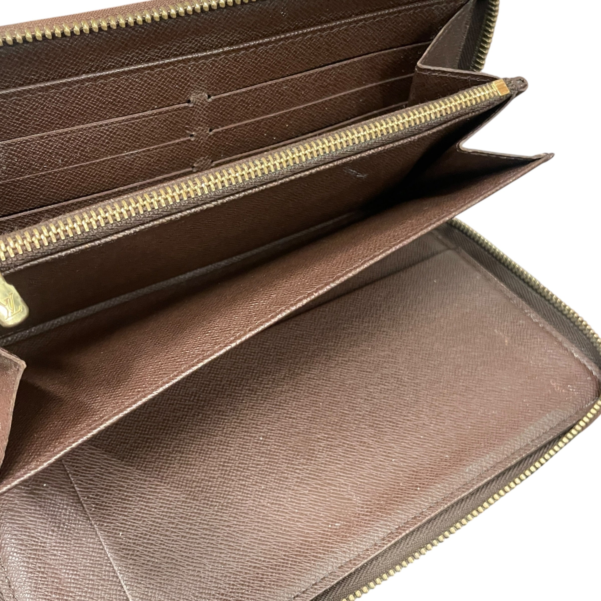LOUIS VUITTON/Wallet/Monogram/Leather/BRW/Damier Ebene Zippy Wallet view 4