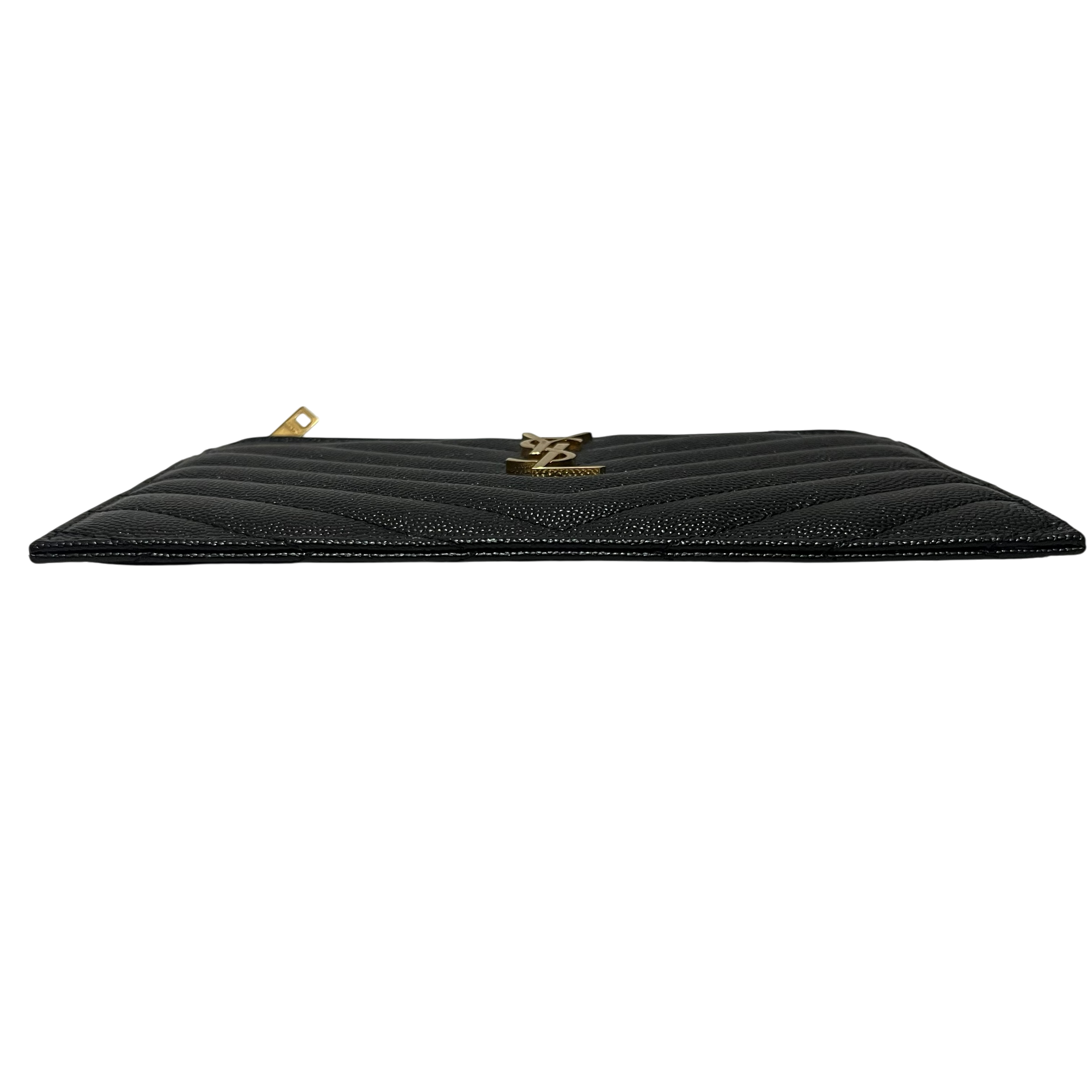 YVES SAINT LAURENT/Clutch Bag/Leather/BLK/grain de poudre chevron view 3