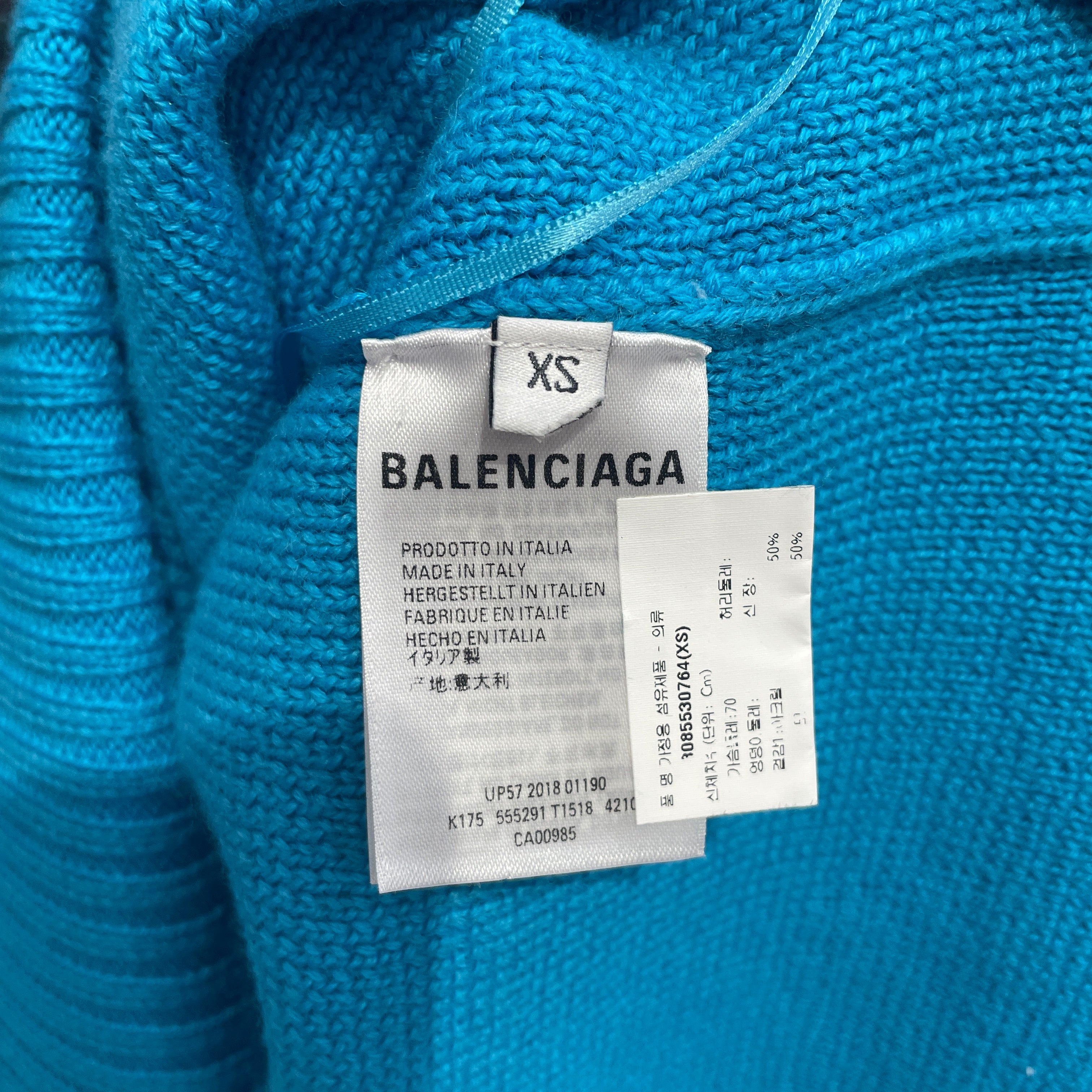 BALENCIAGA/Heavy Sweater/XS/Wool/BLU/SPLIT BACK TURTLE NECK SWTR view 4