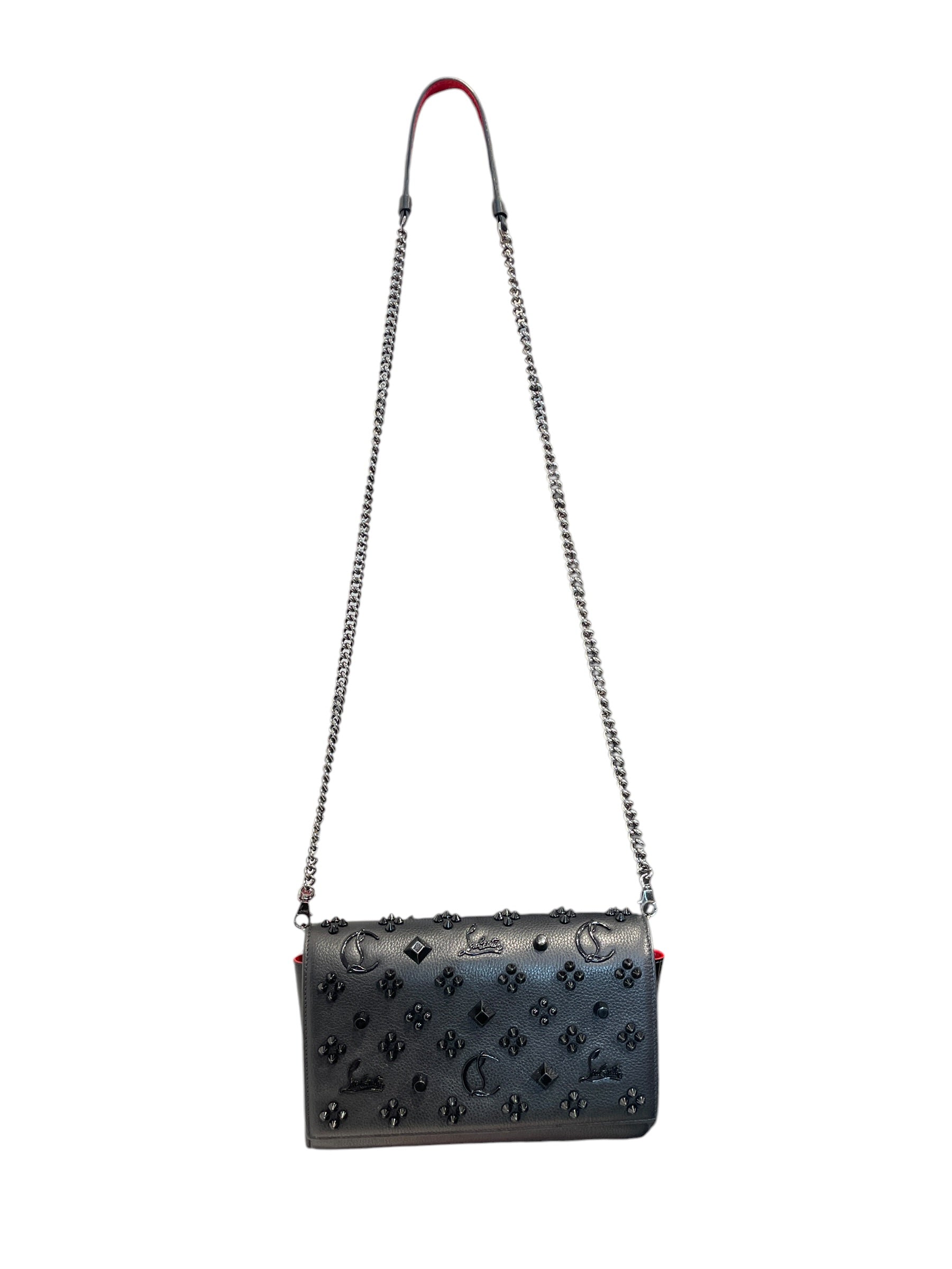 Christian Louboutin/Cross Body Bag/Leather/BLK/STUDDED/DARK TONE HARDWARE view 1