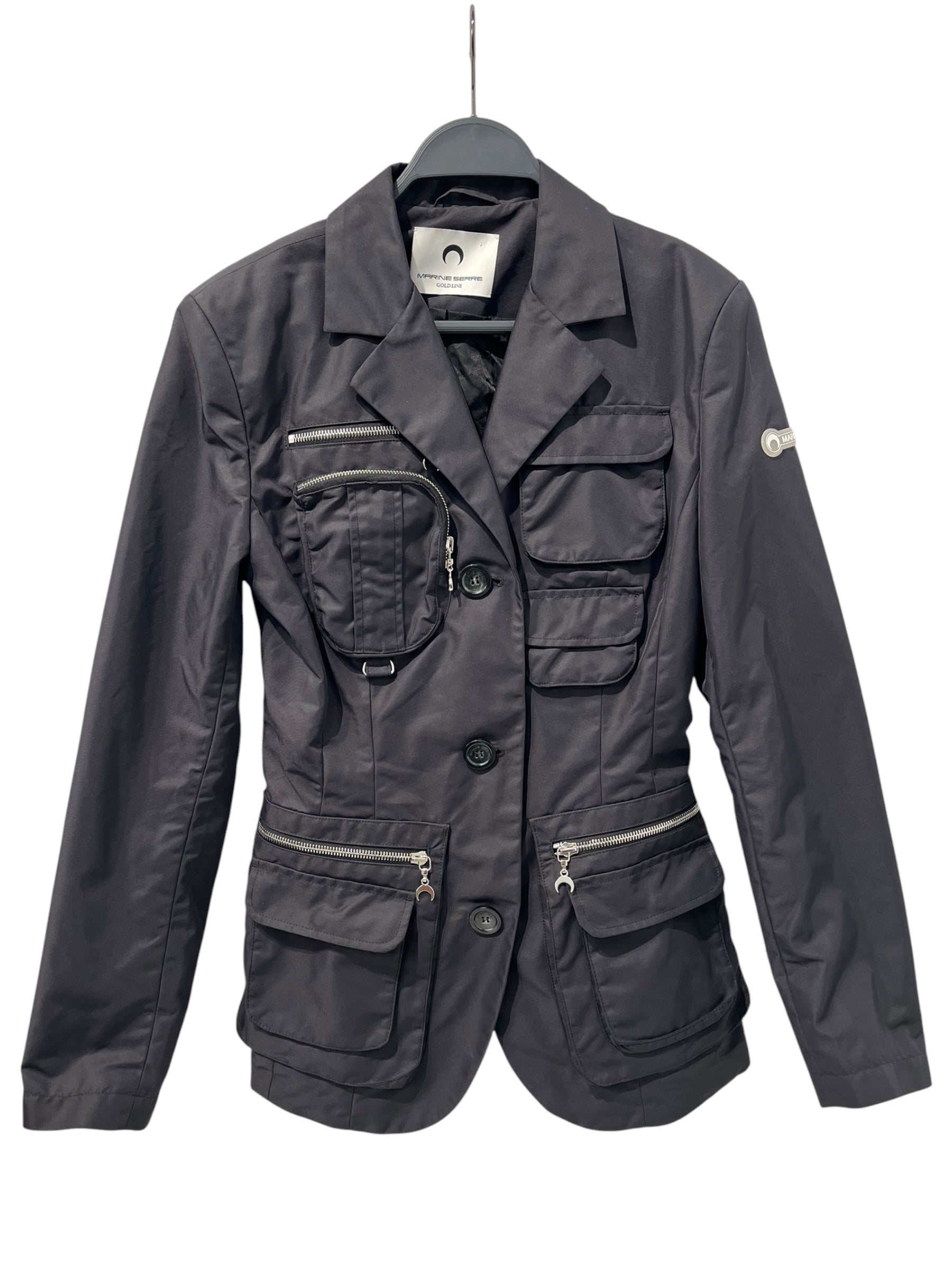 MARINE SERRE/Jacket/M/Polyester/BLK/Single Breasted/ZIPPER POCKETS SYNCH view 1