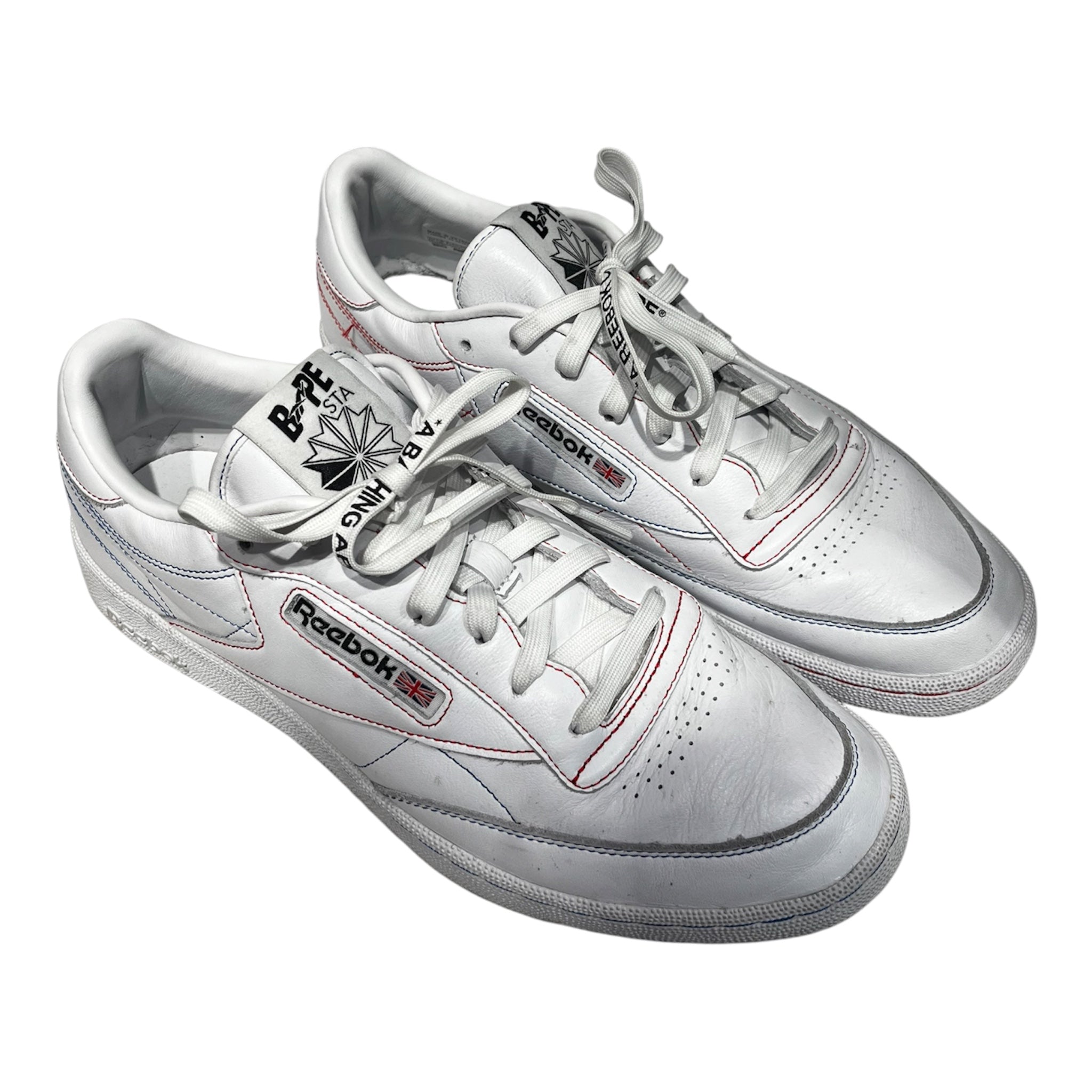 BAPE STA!/Reebok/Low-Sneakers/US 11.5/Leather/WHT/ view 1