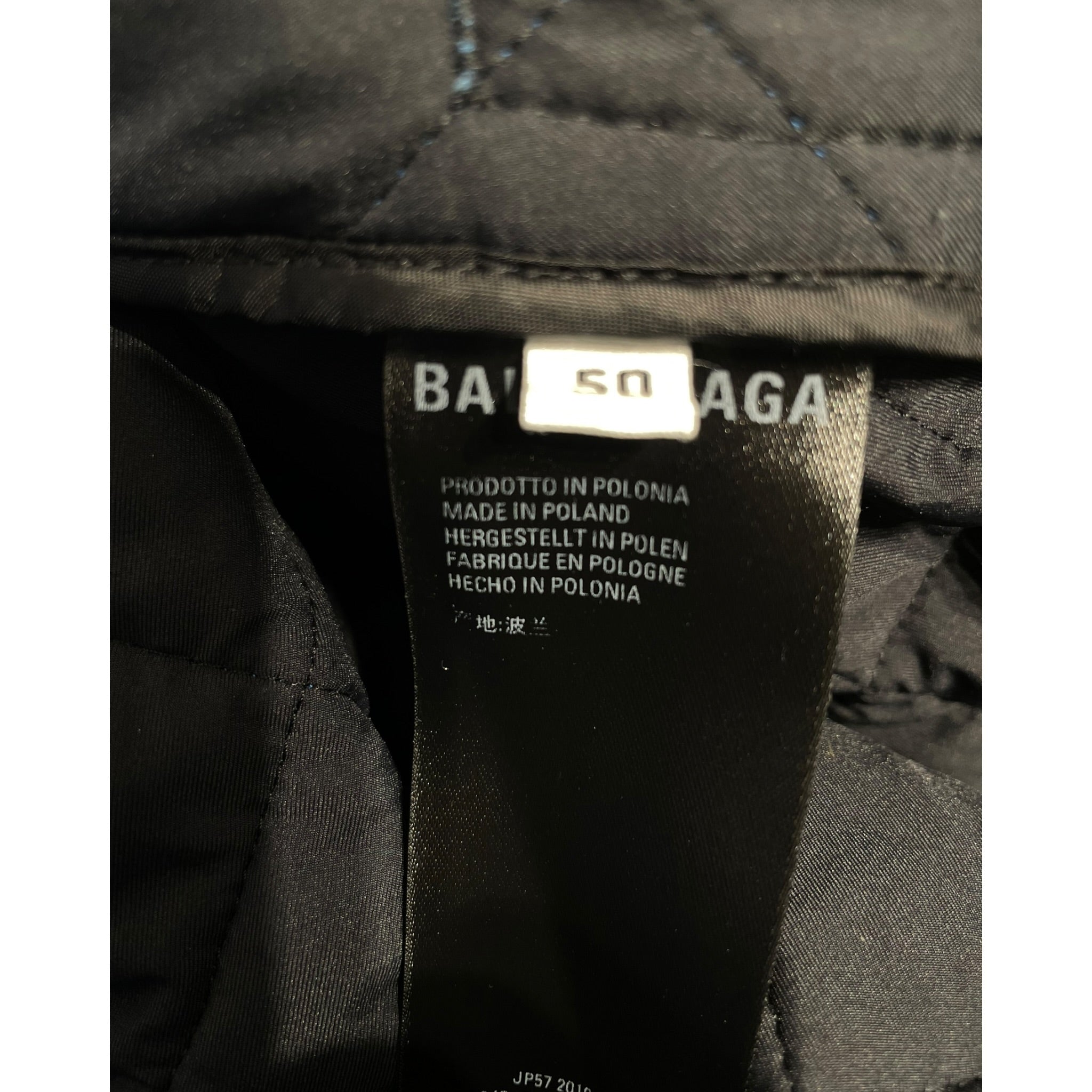 BALENCIAGA/Quilted Jkt/50/Polyester/BLU/2019 blue quilted jacket view 4