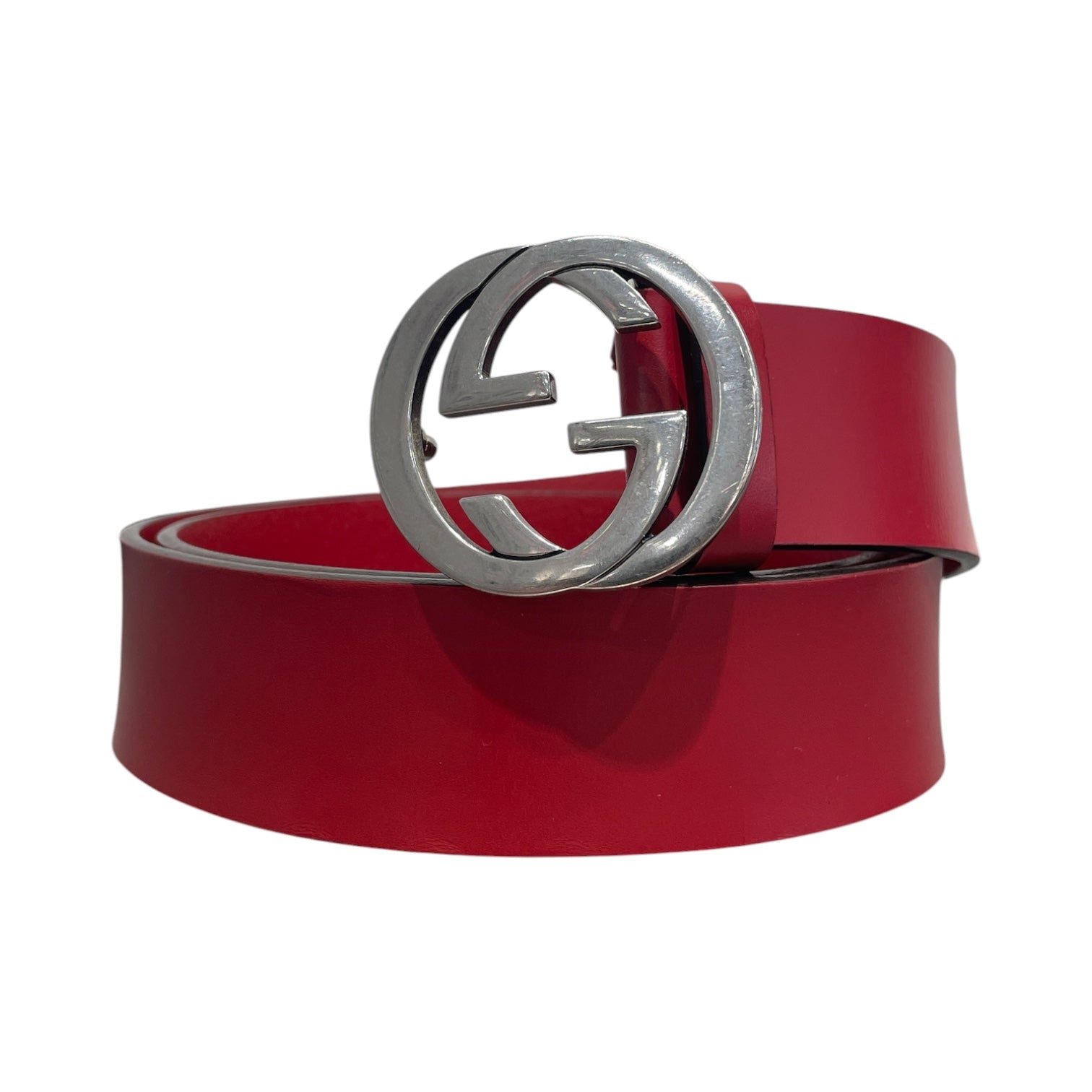 GUCCI/Belt/RED/M's/368186 Silver GG view 1