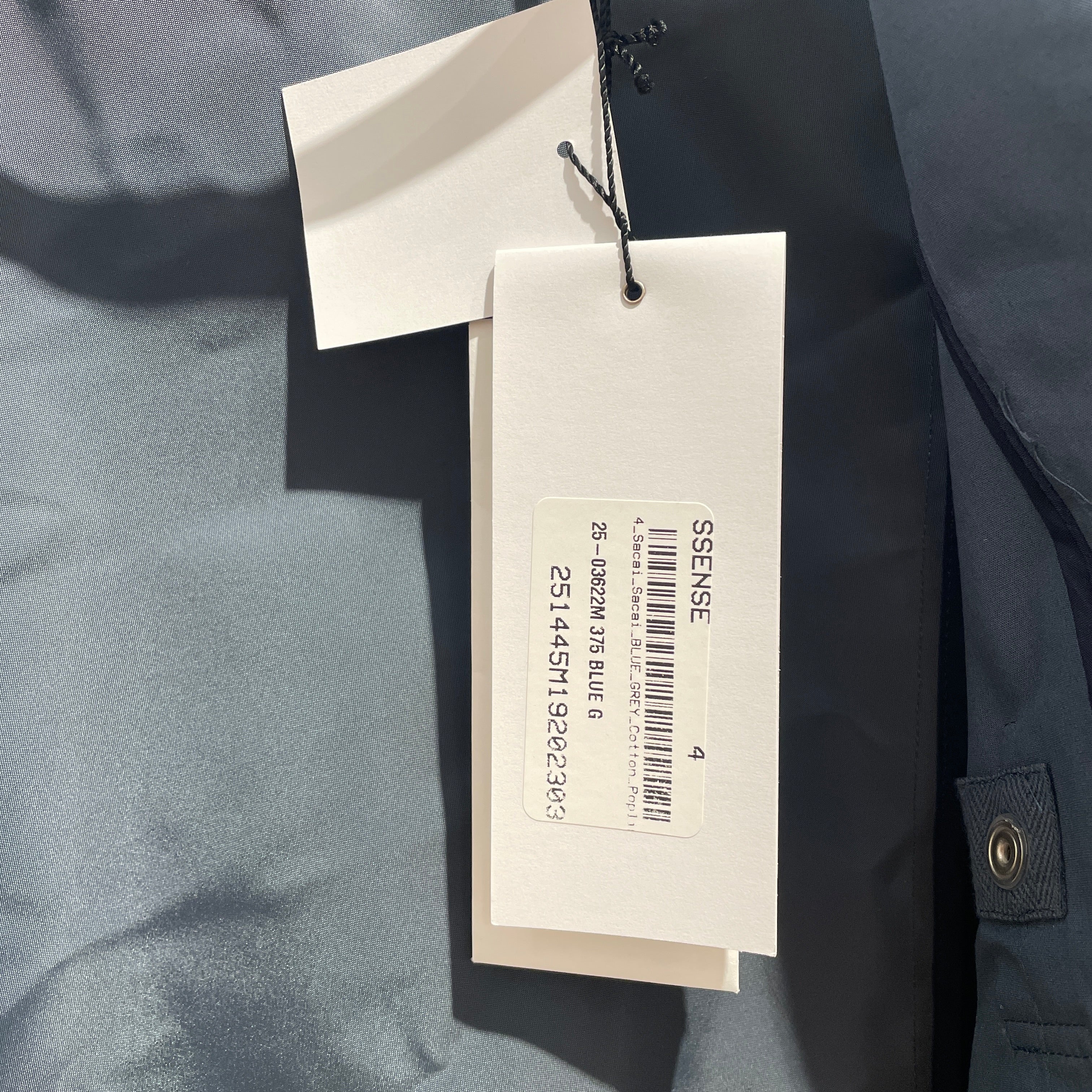 Sacai/SS Shirt/4/Polyester/BLU/Poplin Overshirt view 3