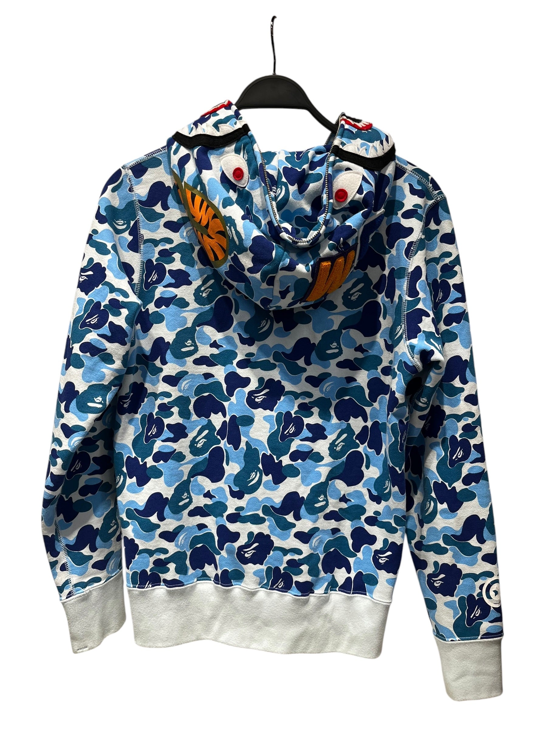 A BATHING APE/Zip Up Hoodie/S/Monogram/Cotton/BLU/BAPE ABC SHARK HOODIE view 2