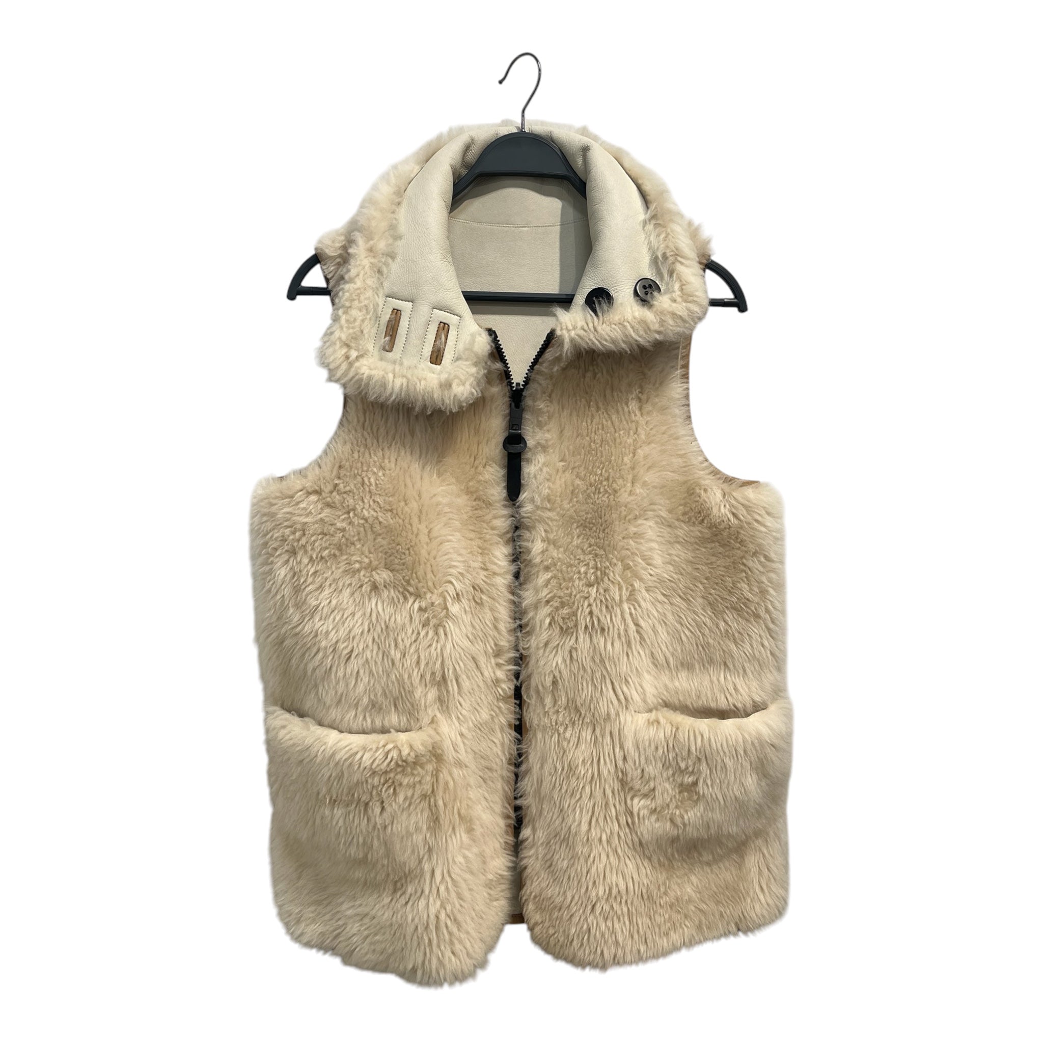COACH/Vest/L/BEG/reverisble yak fur vest view 1
