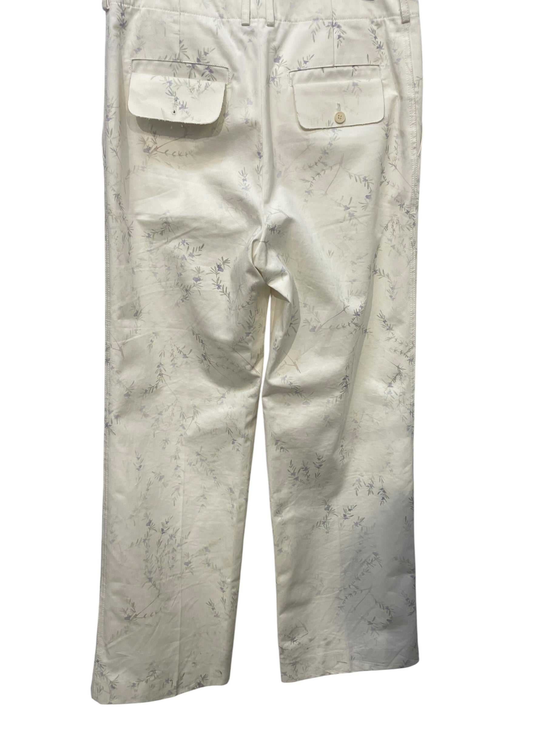 JACQUEMUS/Straight Pants/48/Cotton/CRM/Floral Pattern/ view 2