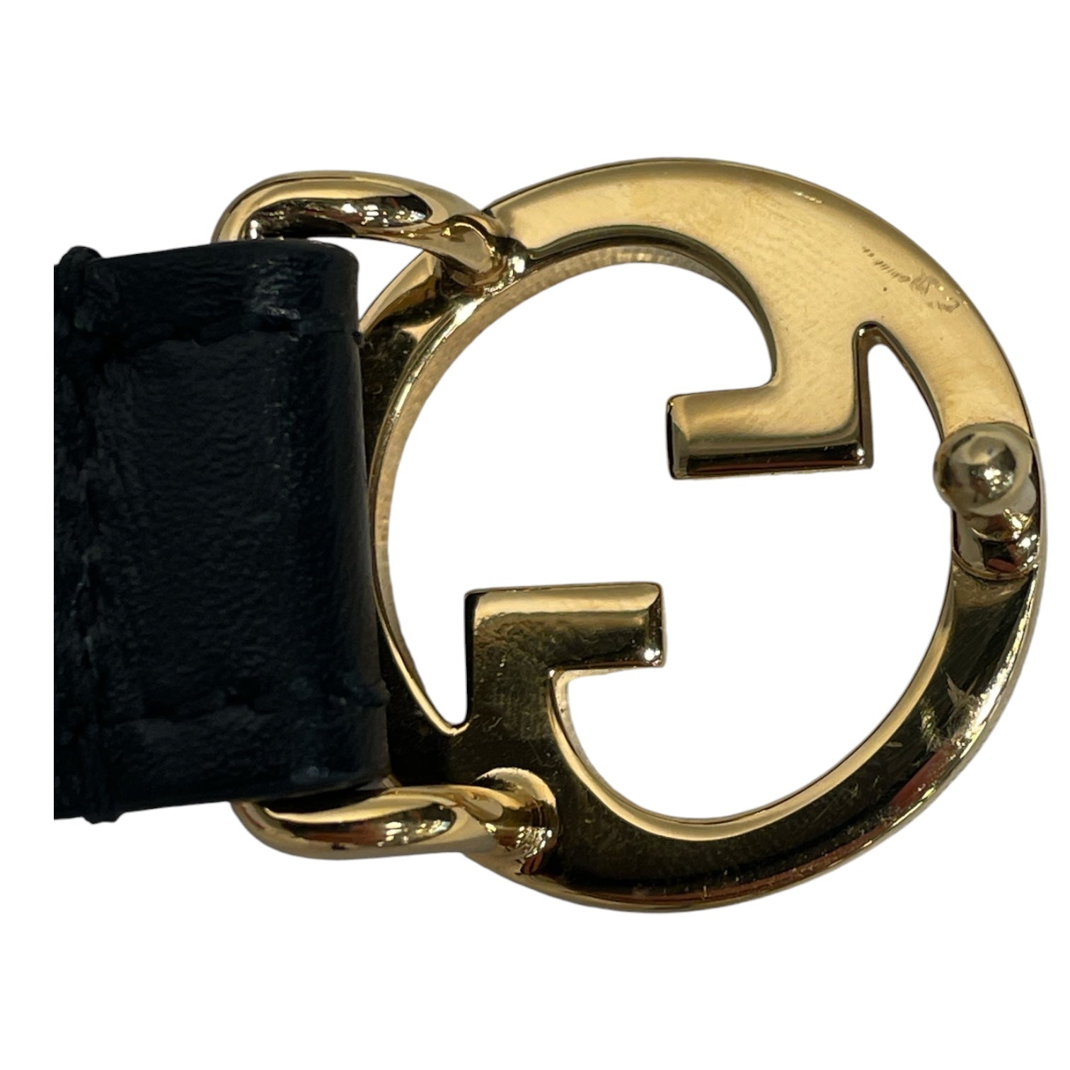 GUCCI/Belt/Leather/BLK/L's/723073 Gold GG 65-34 view 3