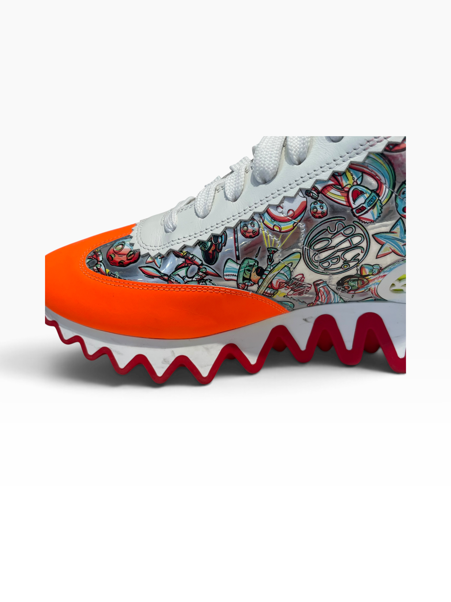Christian Louboutin/Low-Sneakers/EU 41.5/All Over Print/Leather/MLT/LOUBISHARK view 5