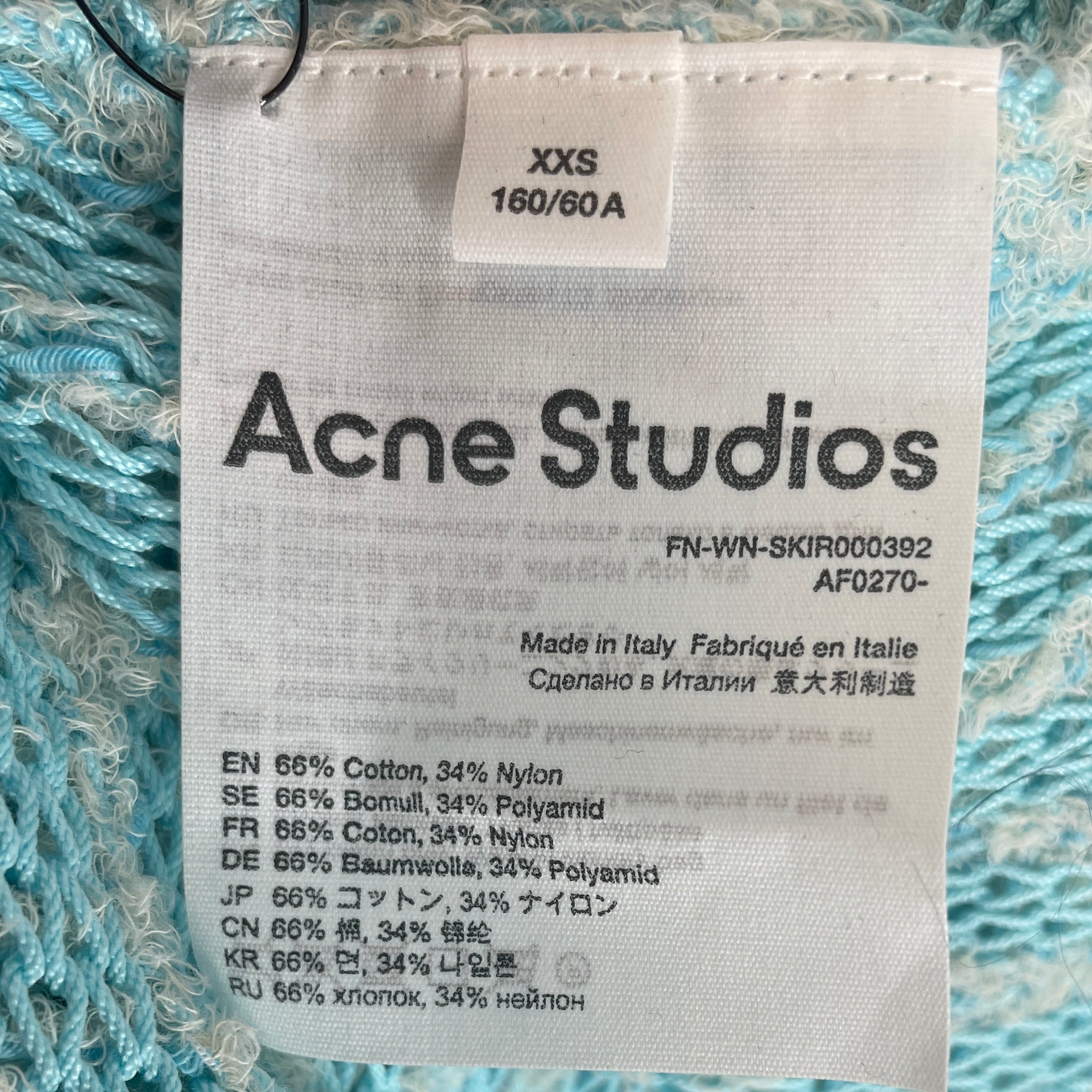 Acne Studios/Skirt/XXS/Nylon/BLU/MINI SKIRT TWEED CREAM BUTTONS view 4