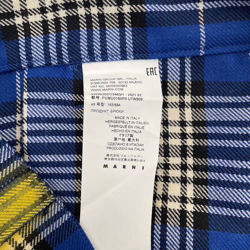 MARNI/Pants/32/Wool/BLU/Plaid/