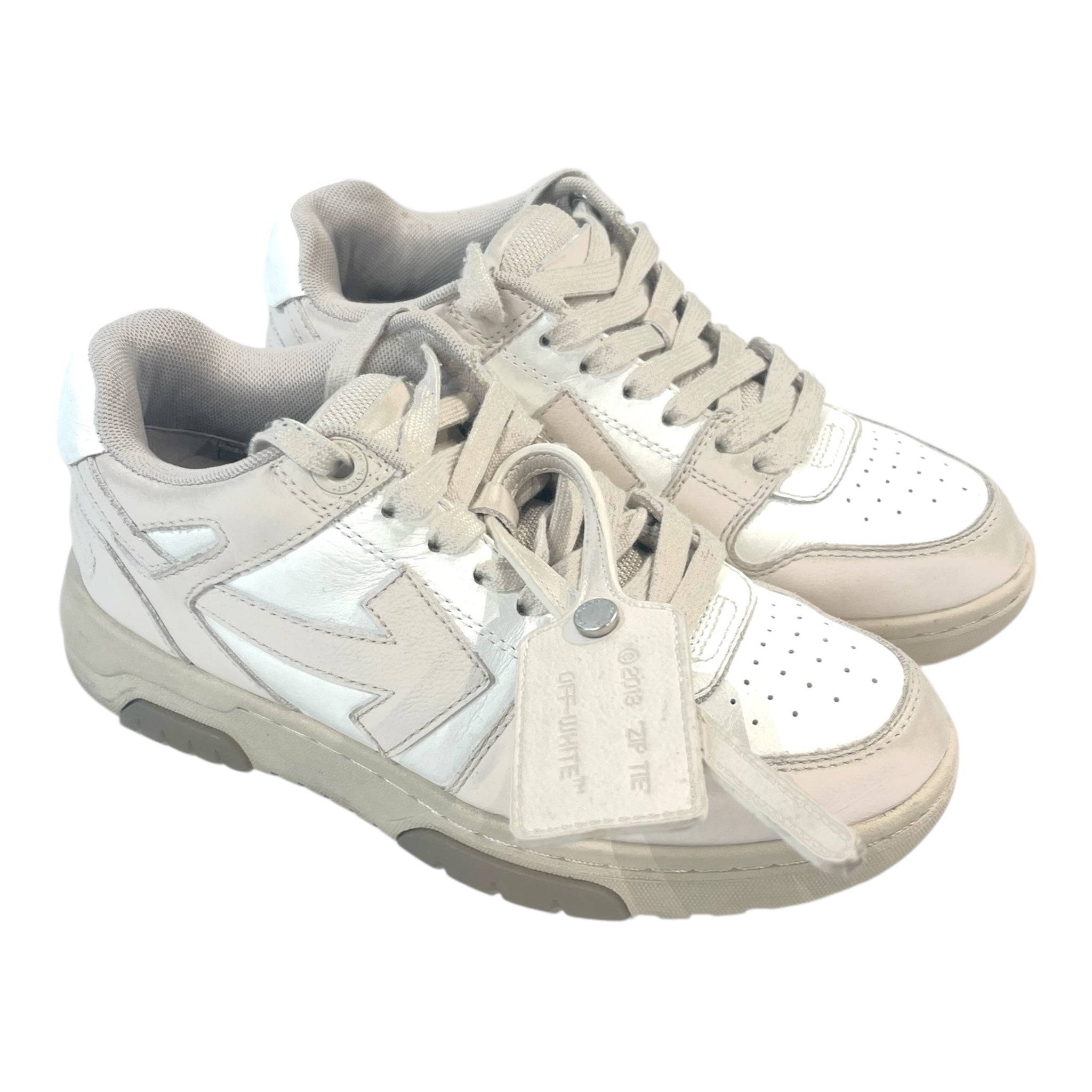 OFF-WHITE/Low-Sneakers/EU 36/Border/Leather/CRM/Out of Office Leather Panel view 1