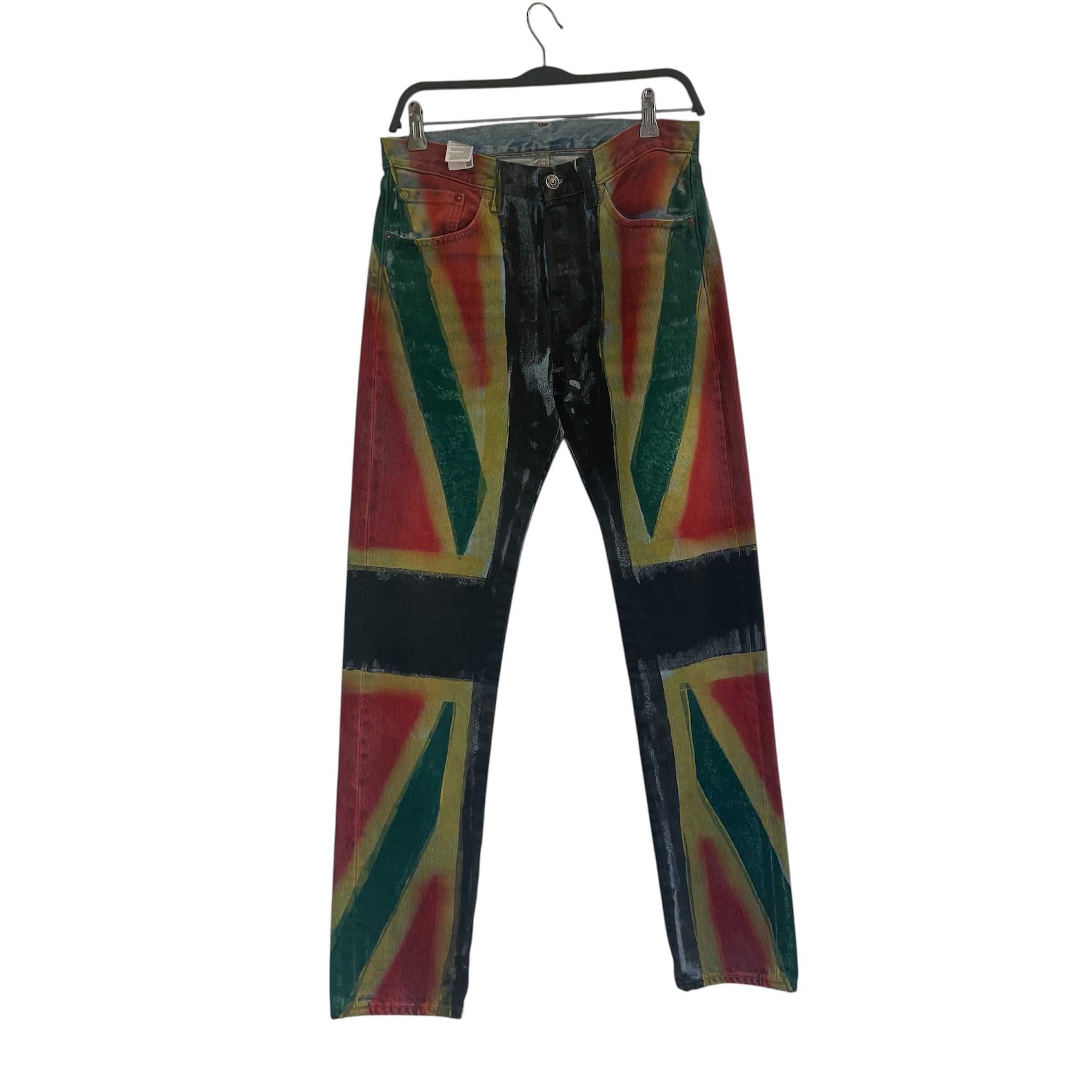 DENIM TEARS/Straight Pants/28/Denim/MLT/All Over Print/JAMAICAN FLAG COLORS view 1