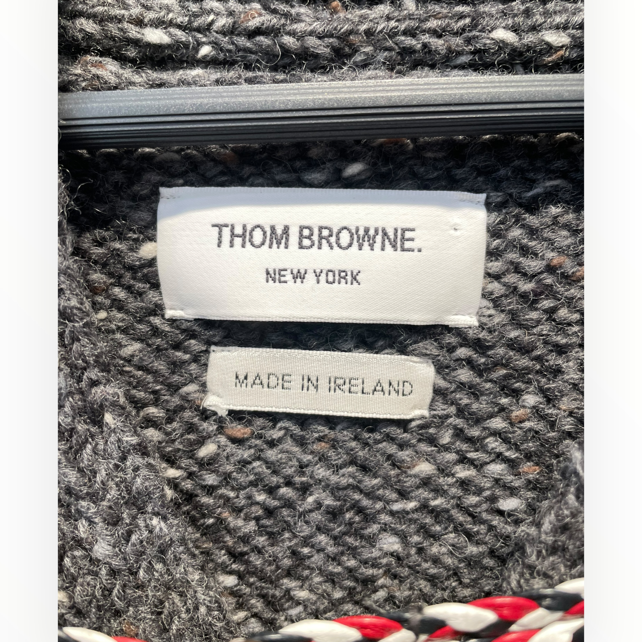 THOM BROWNE. NEW YORK/Sweatshirt/M/Stripe/Wool/GRY/TWO HUSK BUTTONS view 3