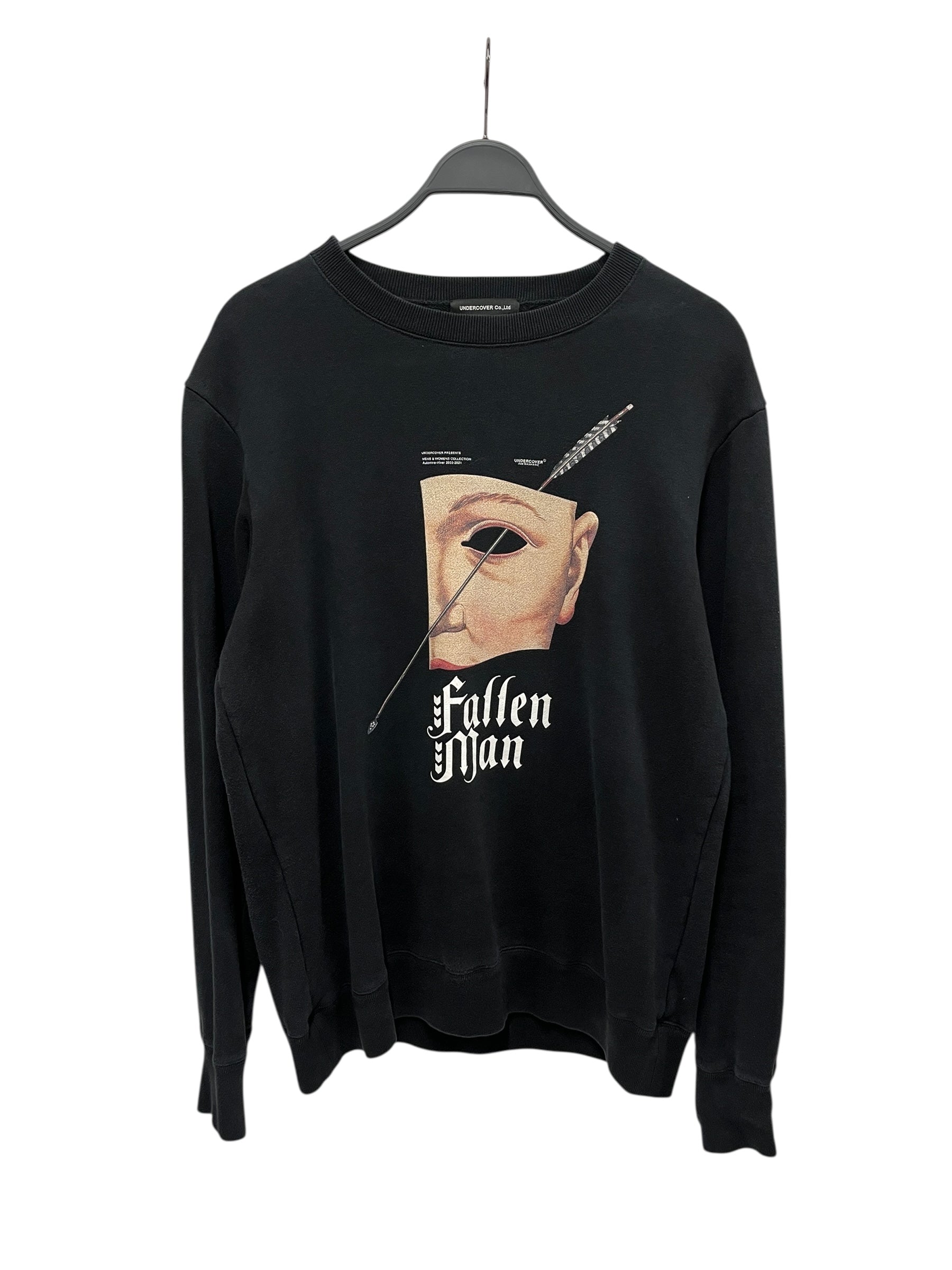 UNDERCOVER/Sweatshirt/L/Graphic/Cotton/BLK/Pullover/FALLEN MAN AW21 CREWNECK view 1